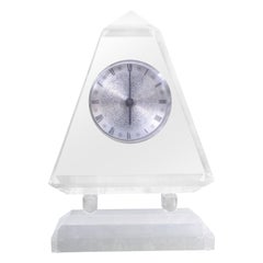 Mid Century Modern Neoclassical Style Acrylic Clock