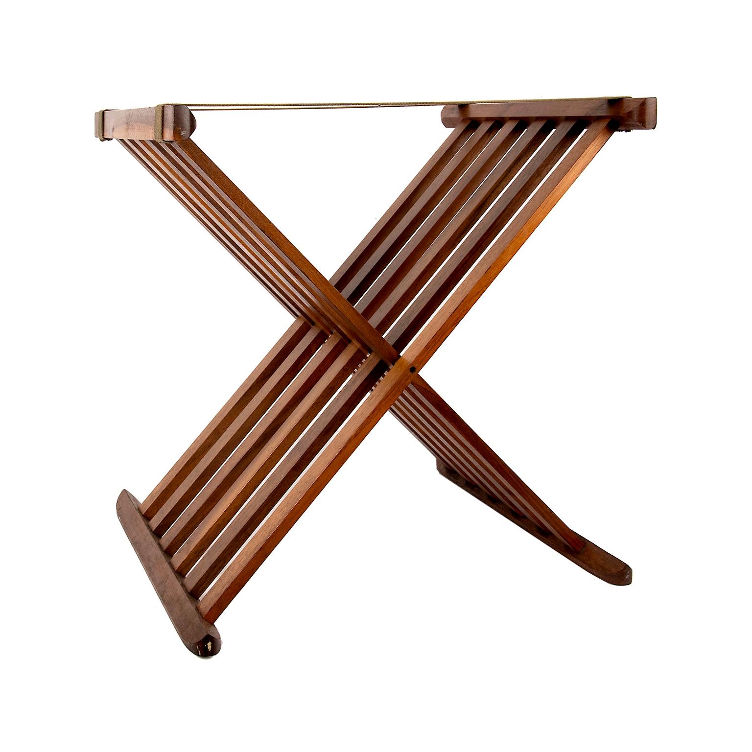 Mid-Century Modern Neoclassical Style Teak Wood Stand