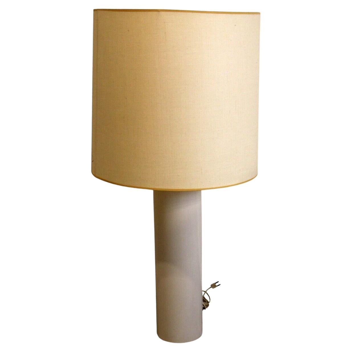 Mid-Century Modern Nessen Tubular Ceramic White Table Lamp