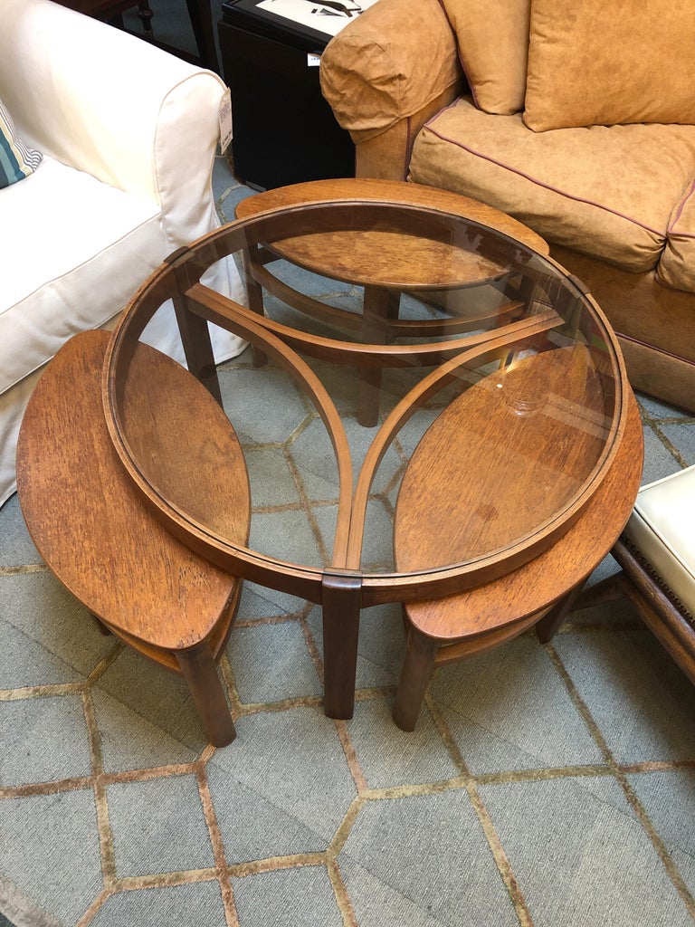MidCentury Modern Nesting Table Seat or Stool Set, by Nathan Furniture
