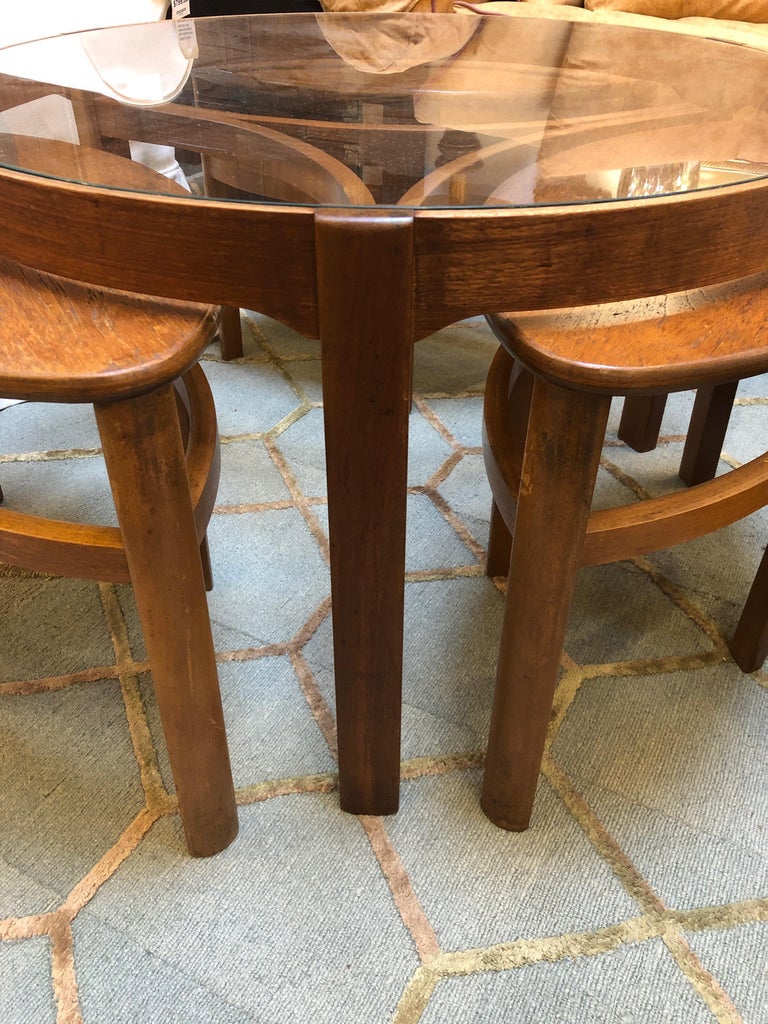 MidCentury Modern Nesting Table Seat or Stool Set, by Nathan Furniture