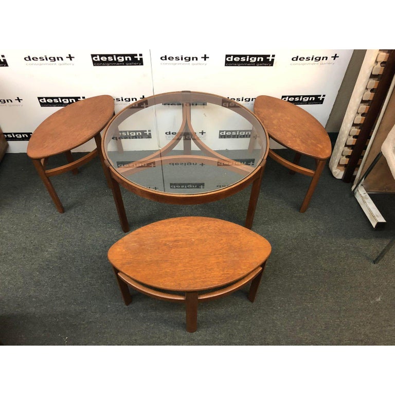 MidCentury Modern Nesting Table Seat or Stool Set, by Nathan Furniture
