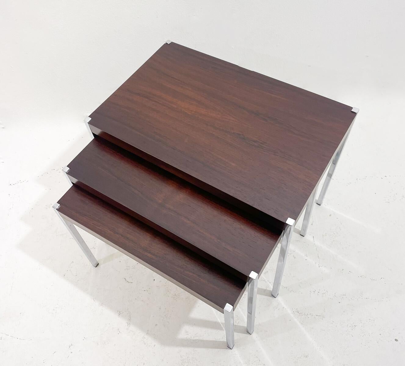 Wood Mid-Century Modern Nesting Tables, 1970s For Sale