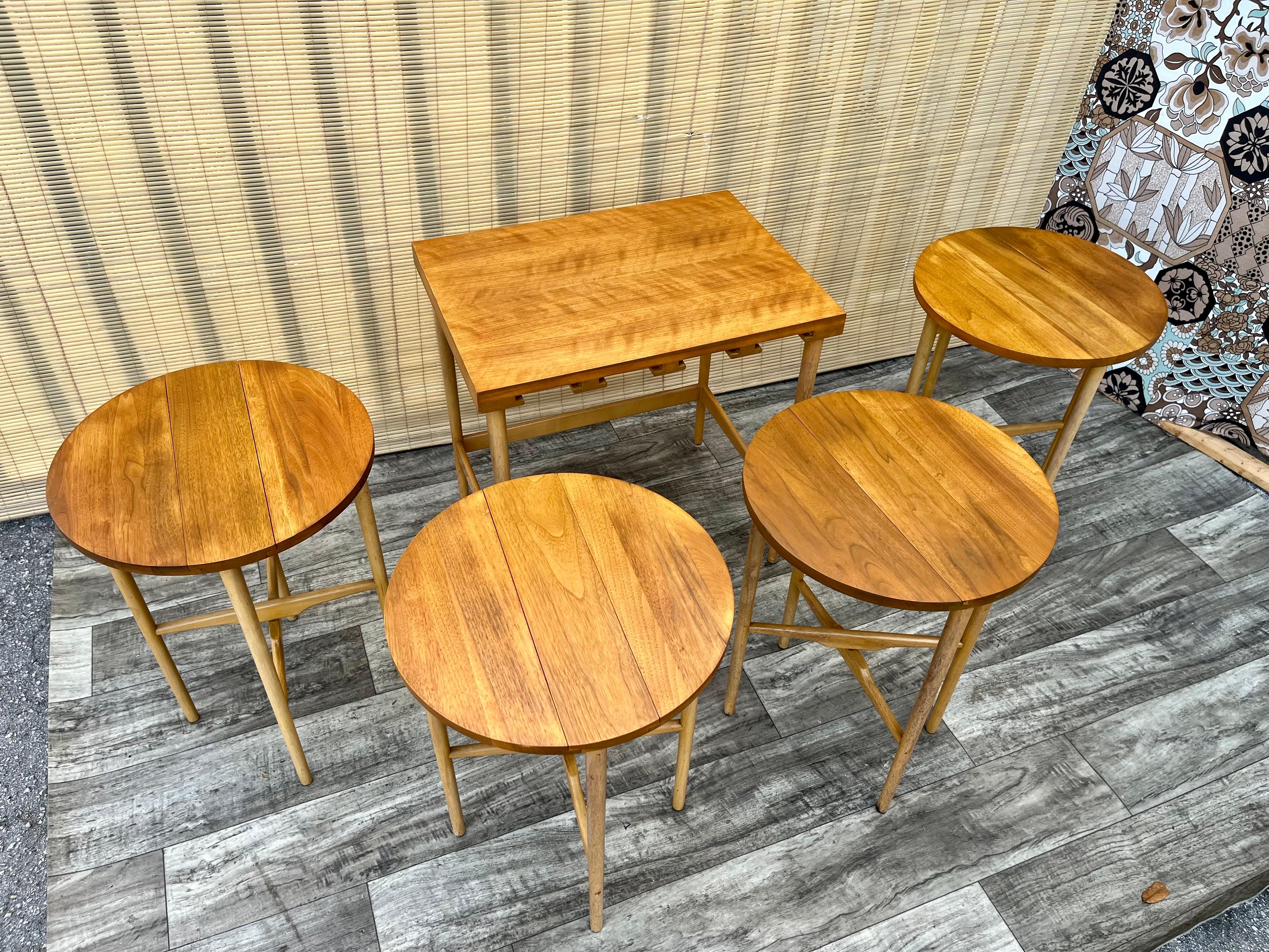 Mid Century Modern Nesting Tables by Bertha Schaefer for Singer and Sons.  For Sale 7