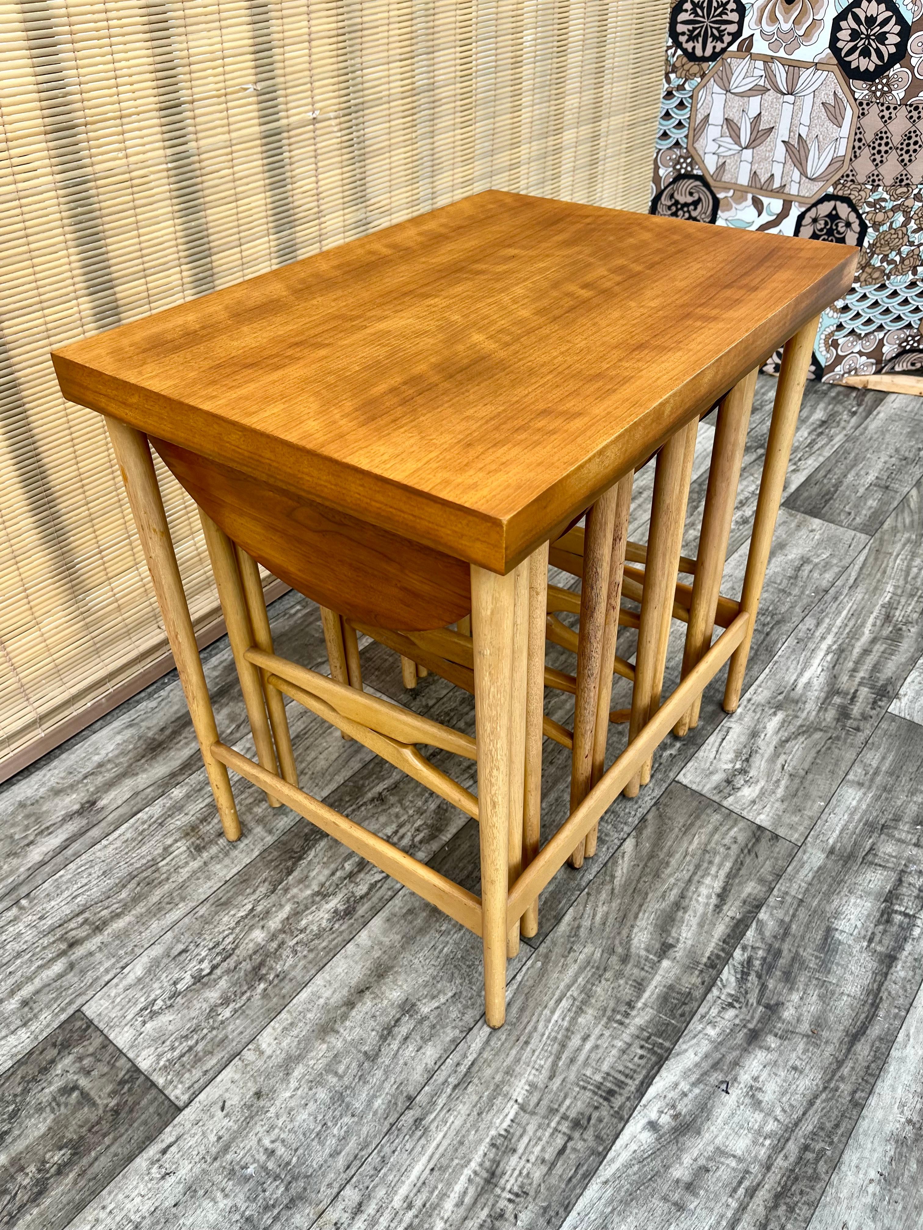 American Mid Century Modern Nesting Tables by Bertha Schaefer for Singer and Sons.  For Sale