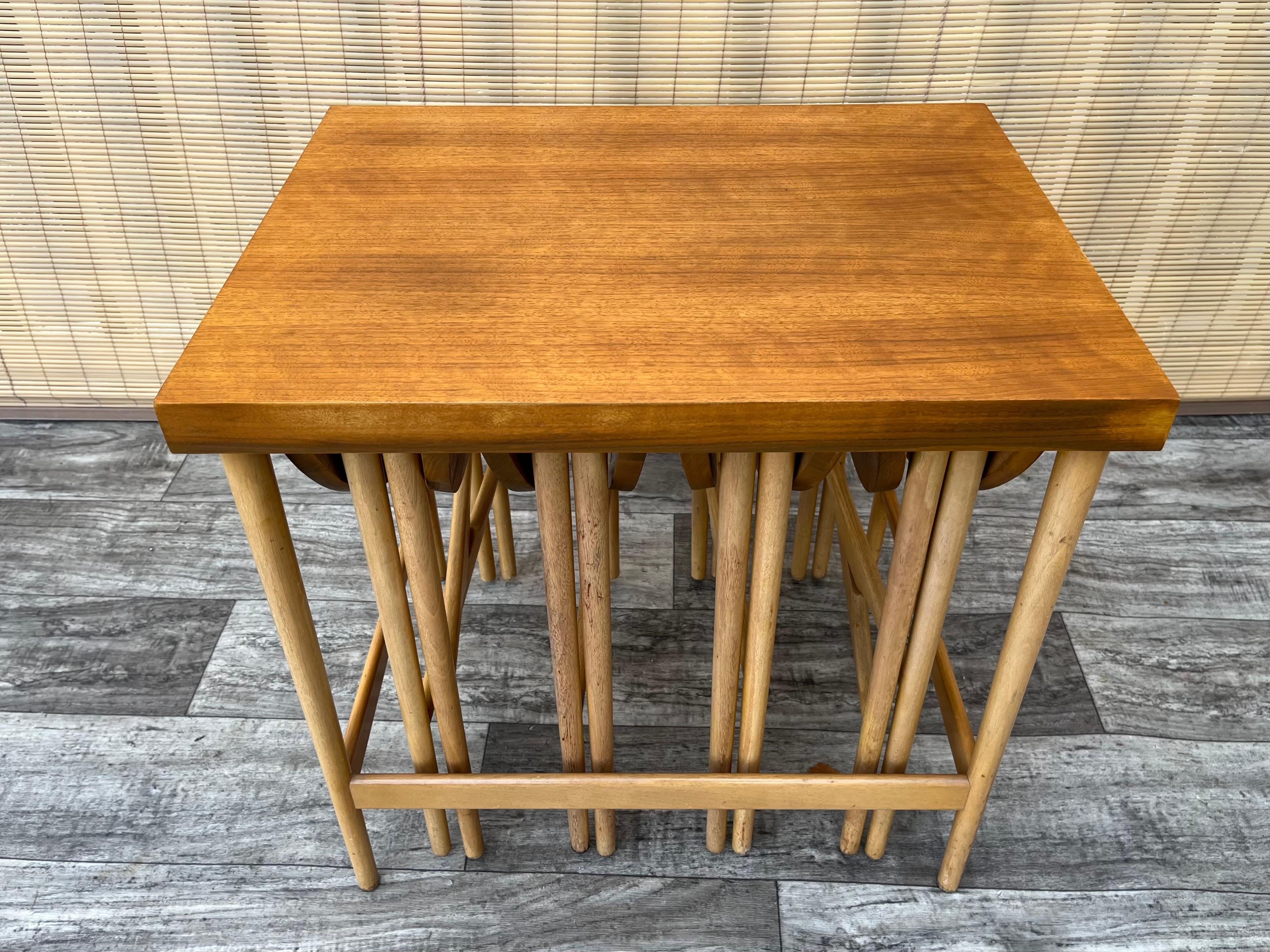 Mid-20th Century Mid Century Modern Nesting Tables by Bertha Schaefer for Singer and Sons.  For Sale