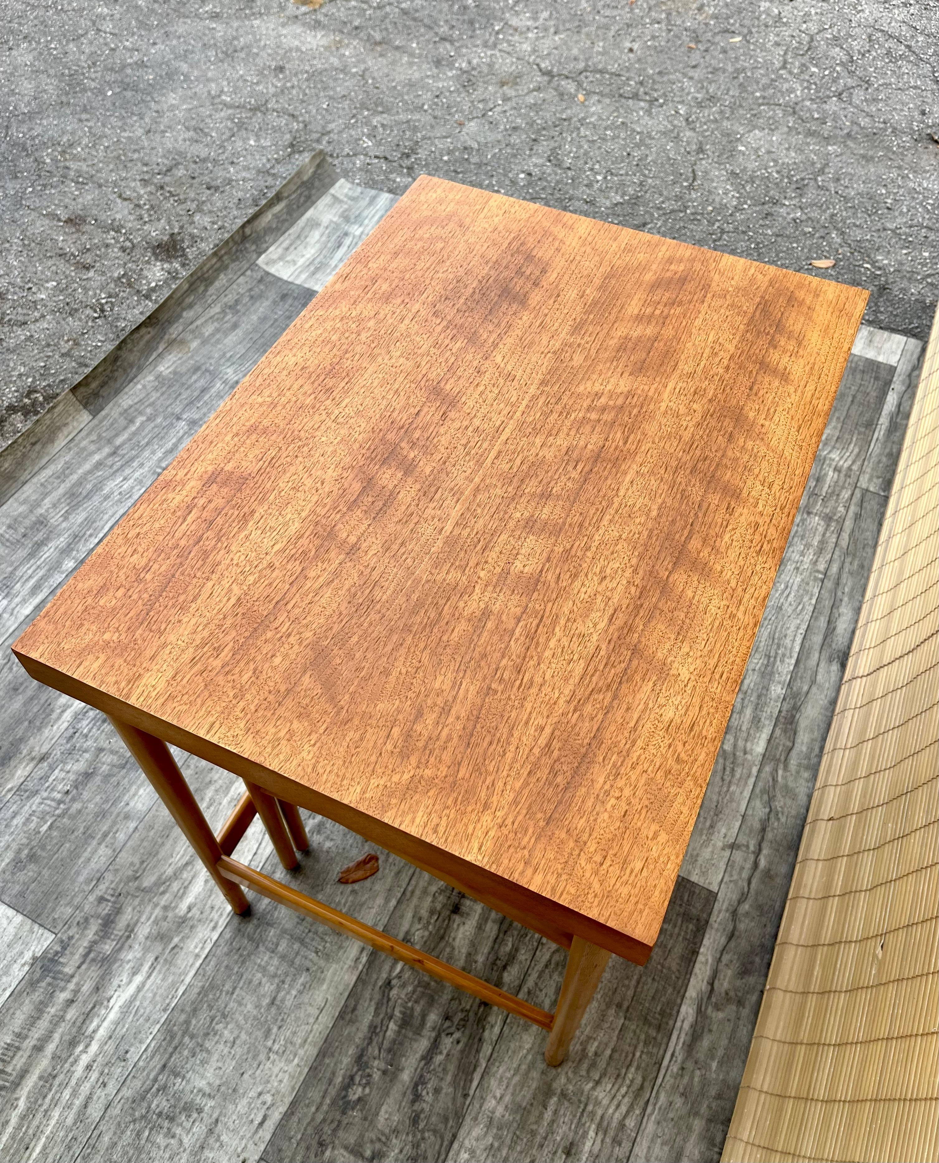 Walnut Mid Century Modern Nesting Tables by Bertha Schaefer for Singer and Sons.  For Sale