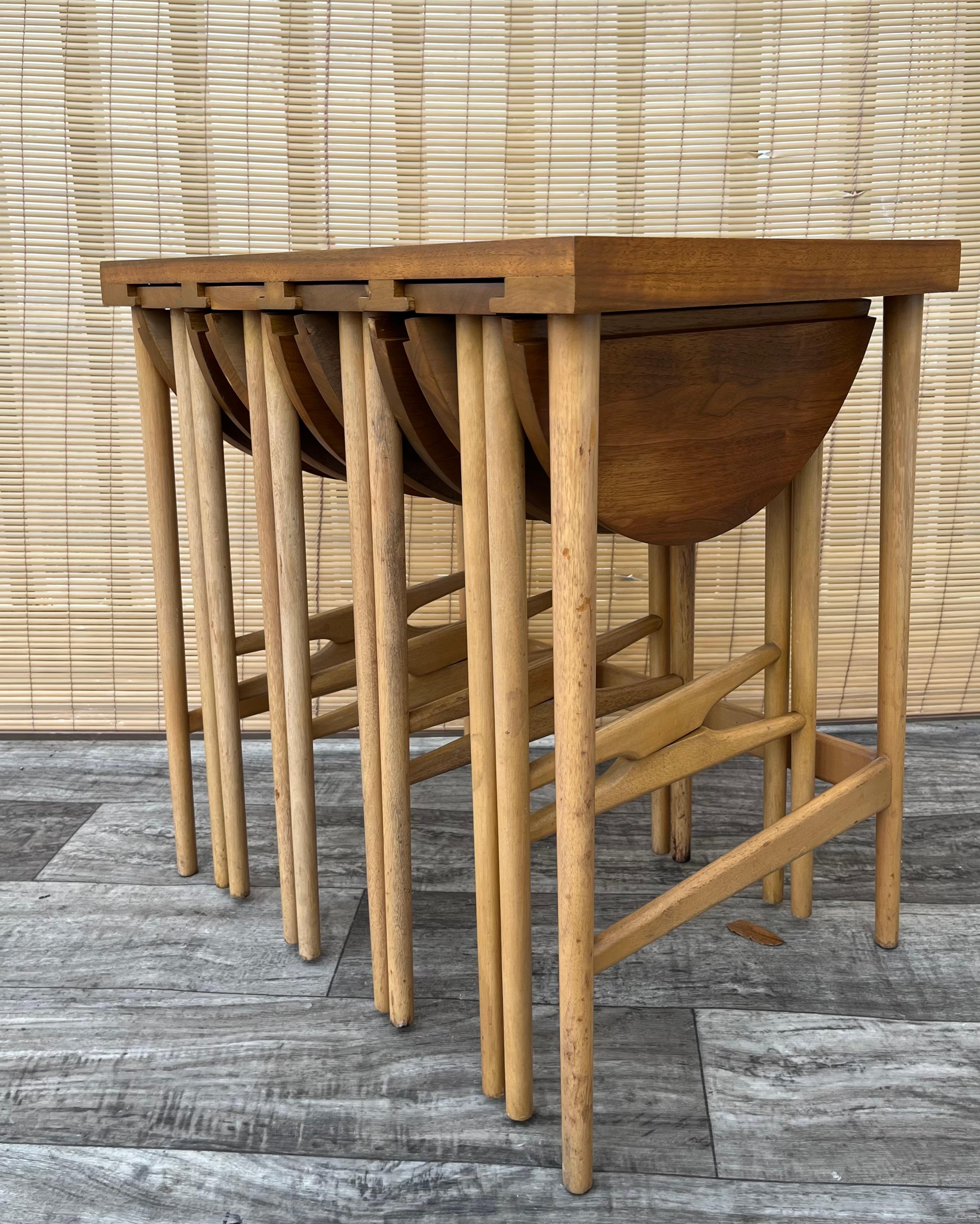 Mid Century Modern Nesting Tables by Bertha Schaefer for Singer and Sons.  For Sale 1