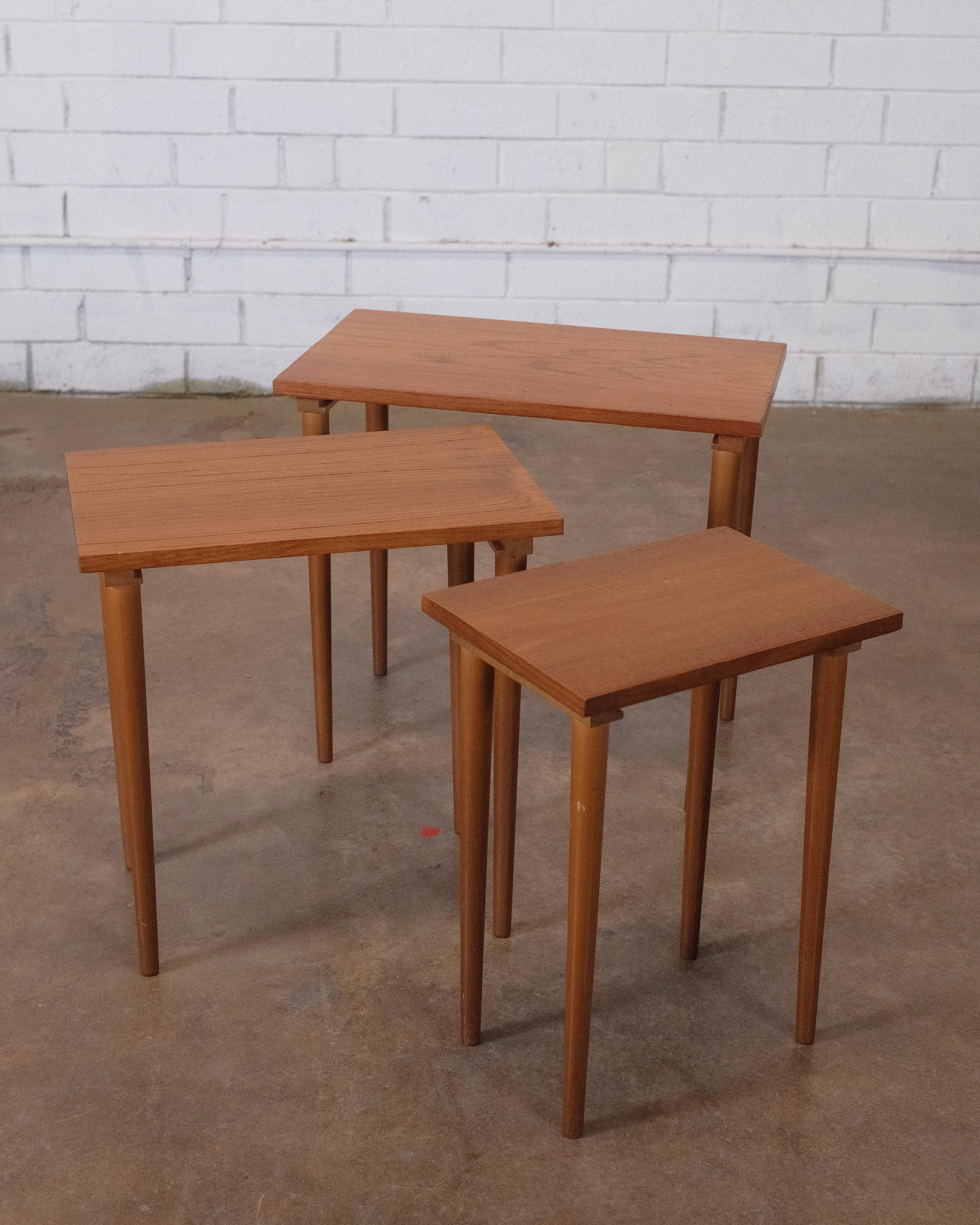 Mid-Century Modern Mid Century Modern Nesting Tables by H.W. Klein for Bramin Furniture of Denmark For Sale
