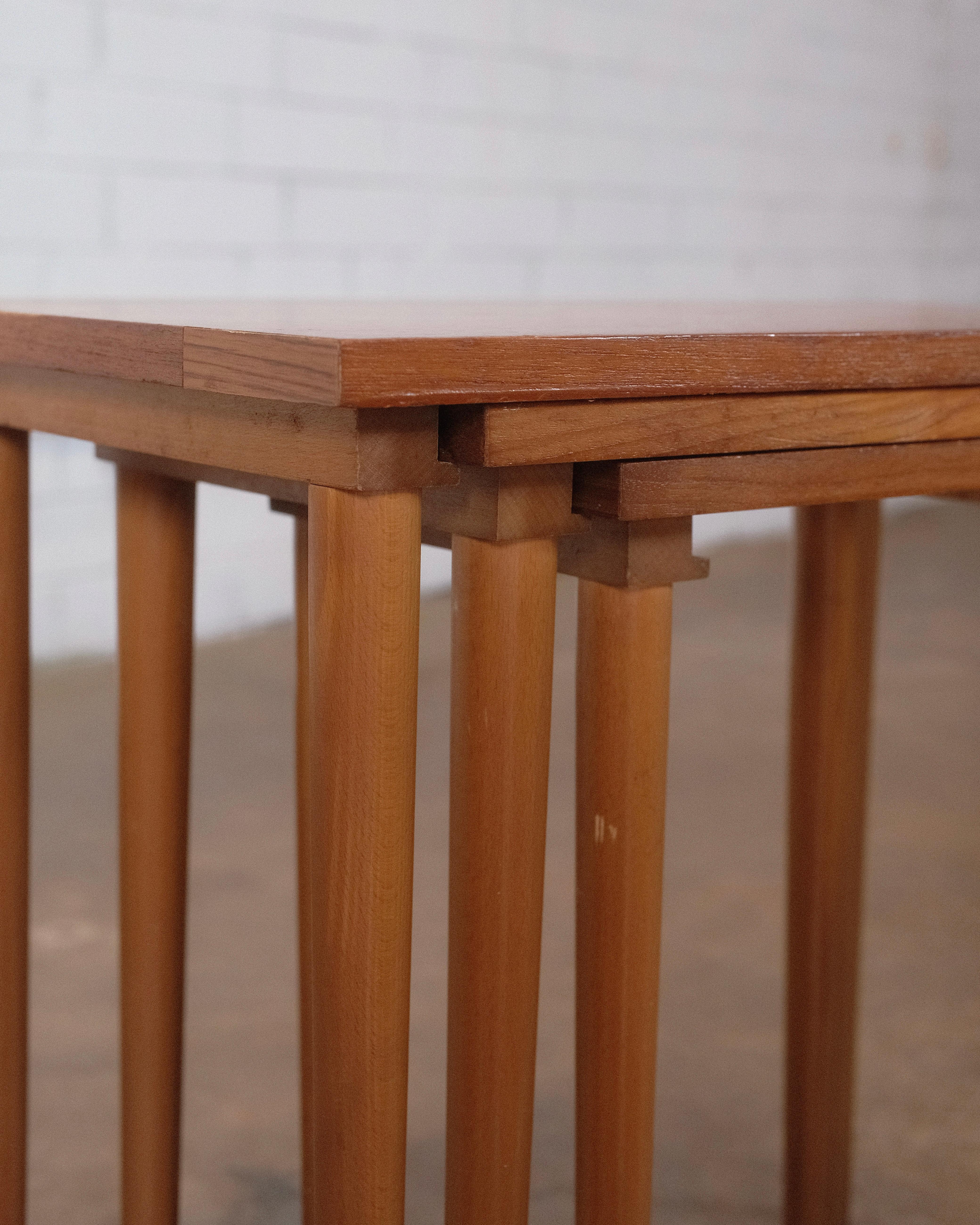 Mid Century Modern Nesting Tables by H.W. Klein for Bramin Furniture of Denmark For Sale 2