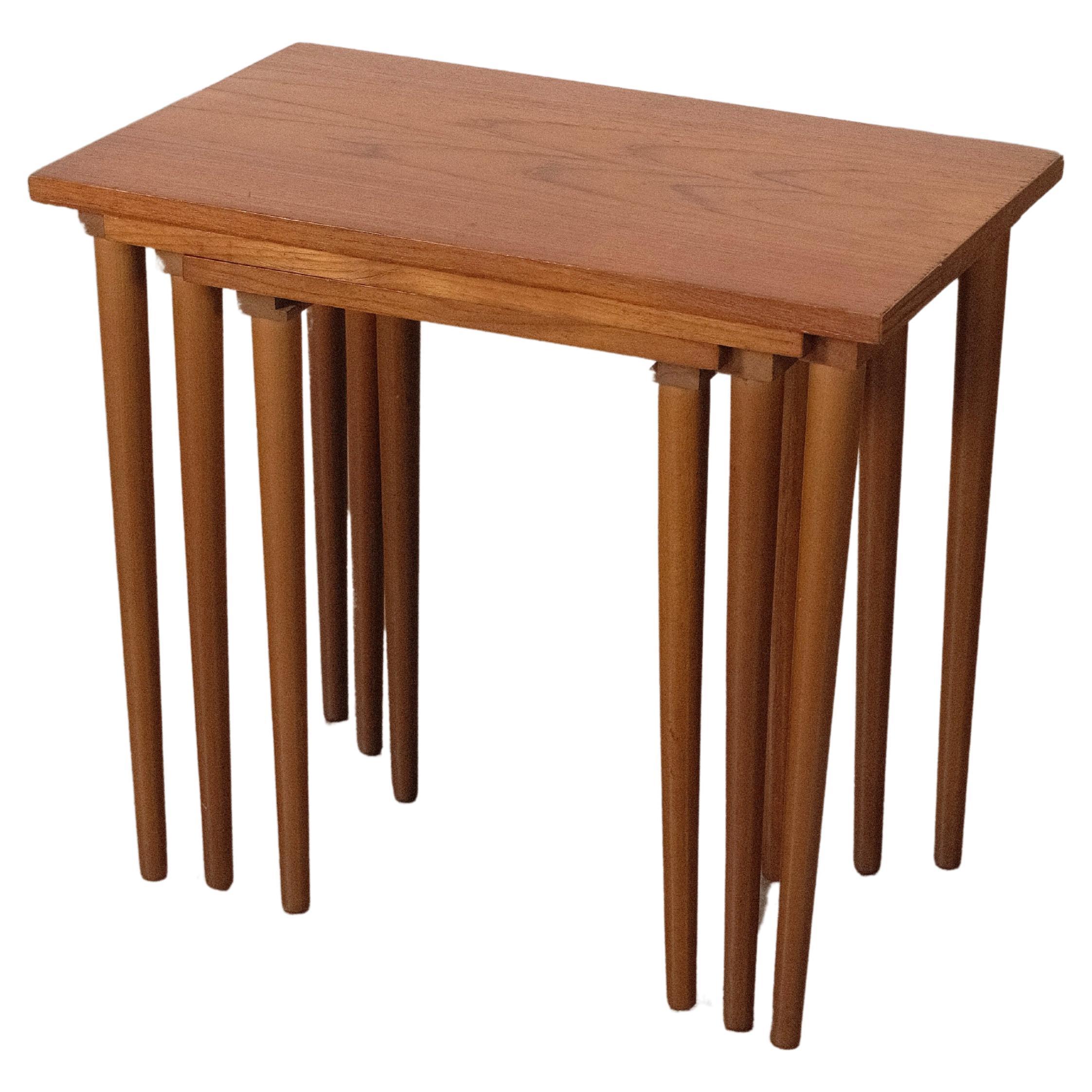 Mid Century Modern Nesting Tables by H.W. Klein for Bramin Furniture of Denmark For Sale