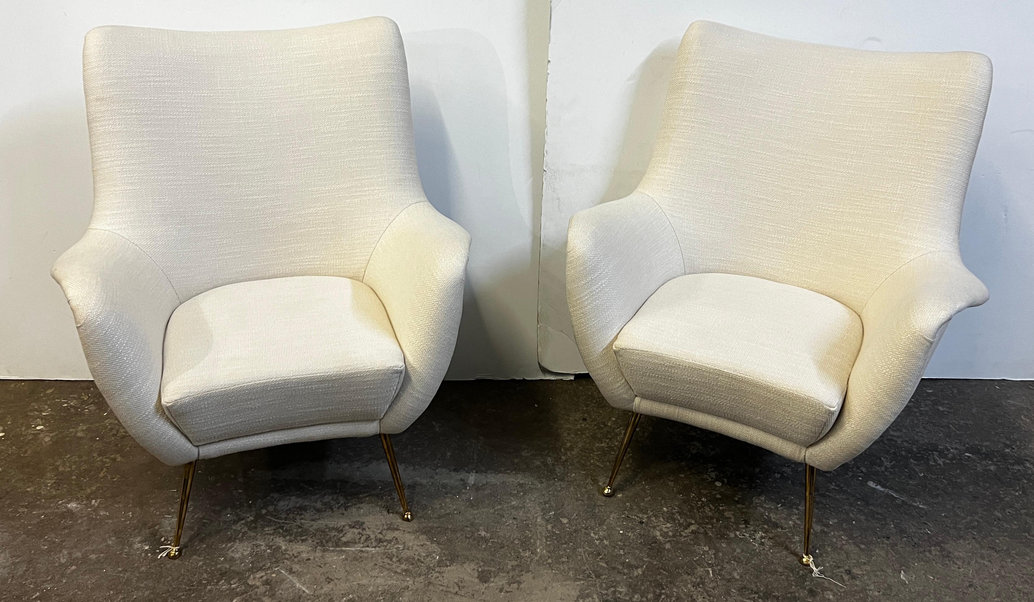 Mid-Century Modern Mid Century Modern New Italian Chairs, Pair