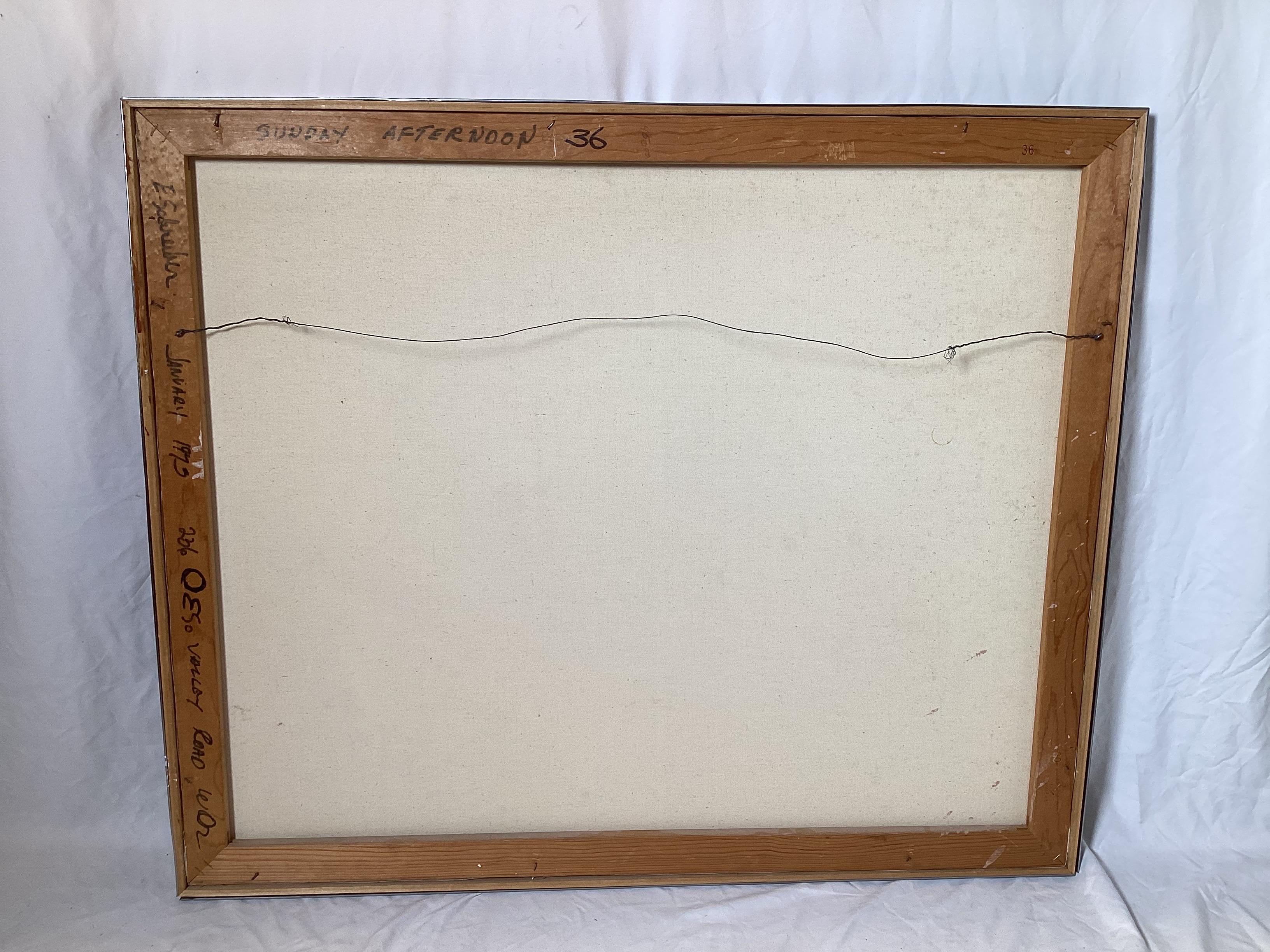 Acrilico Mid Century Modern New Jersey Seascape Painting in vendita