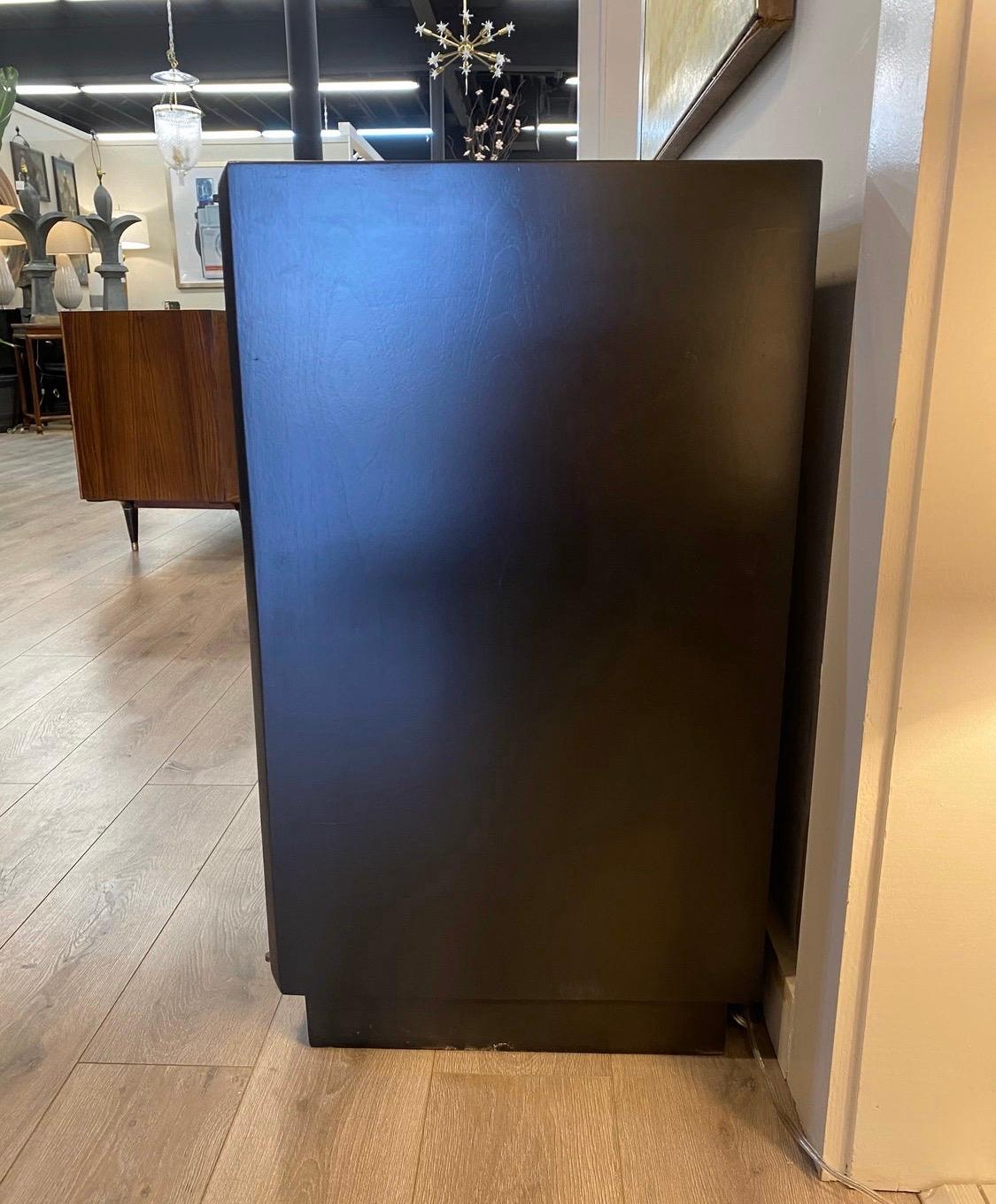 American Mid-Century Modern Newly Lacquered in Flat Black Chest Server Credenza Buffet
