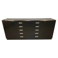 Mid-Century Modern Newly Lacquered in Flat Black Chest Server Credenza Buffet