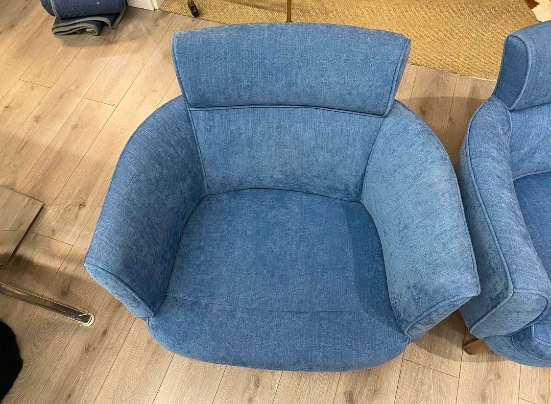 denim upholstered chair