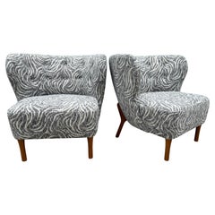 Neu gepolsterte Club-Sessel im Mid-Century-Modern-Stil nach Geo Ponti