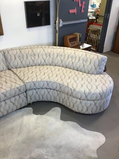 Mid-Century Modern Newly Upholstered Curved 2-Part Sofa, circa 1950s