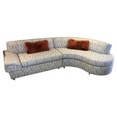 Mid-Century Modern Newly Upholstered Curved 2-Part Sofa, circa 1950s