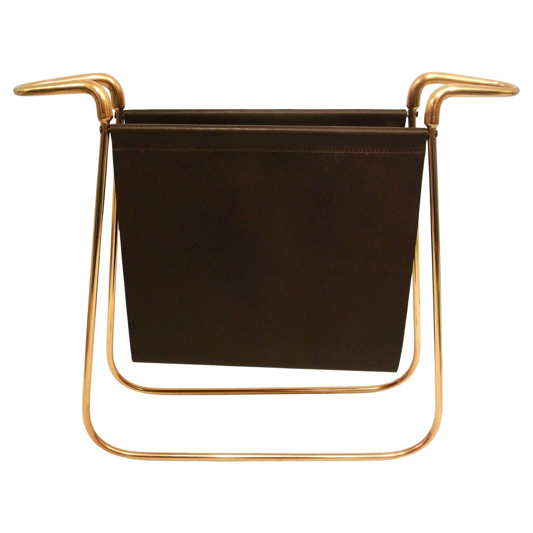 Mid-Century Modern Newspaper Rack by Carl Auböck ca. 1938 For Sale