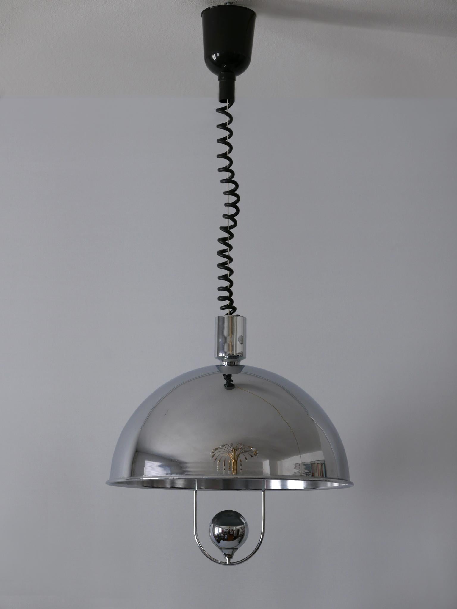 Mid-Century moderno Lampada a sospensione moderna di metà secolo in ottone nichelato di Florian Schulz, anni '70 in vendita