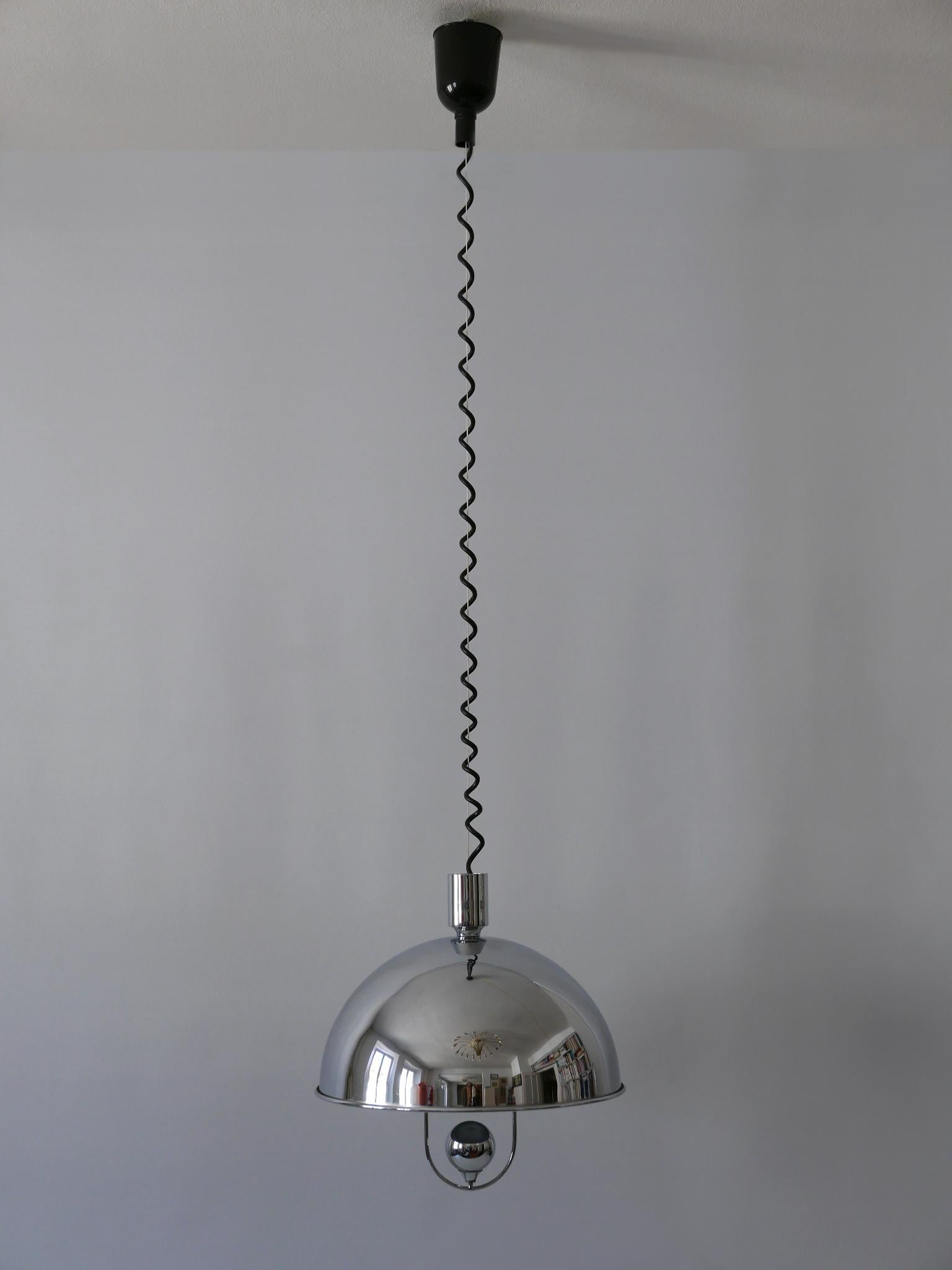 Ottone Lampada a sospensione moderna di metà secolo in ottone nichelato di Florian Schulz, anni '70 in vendita