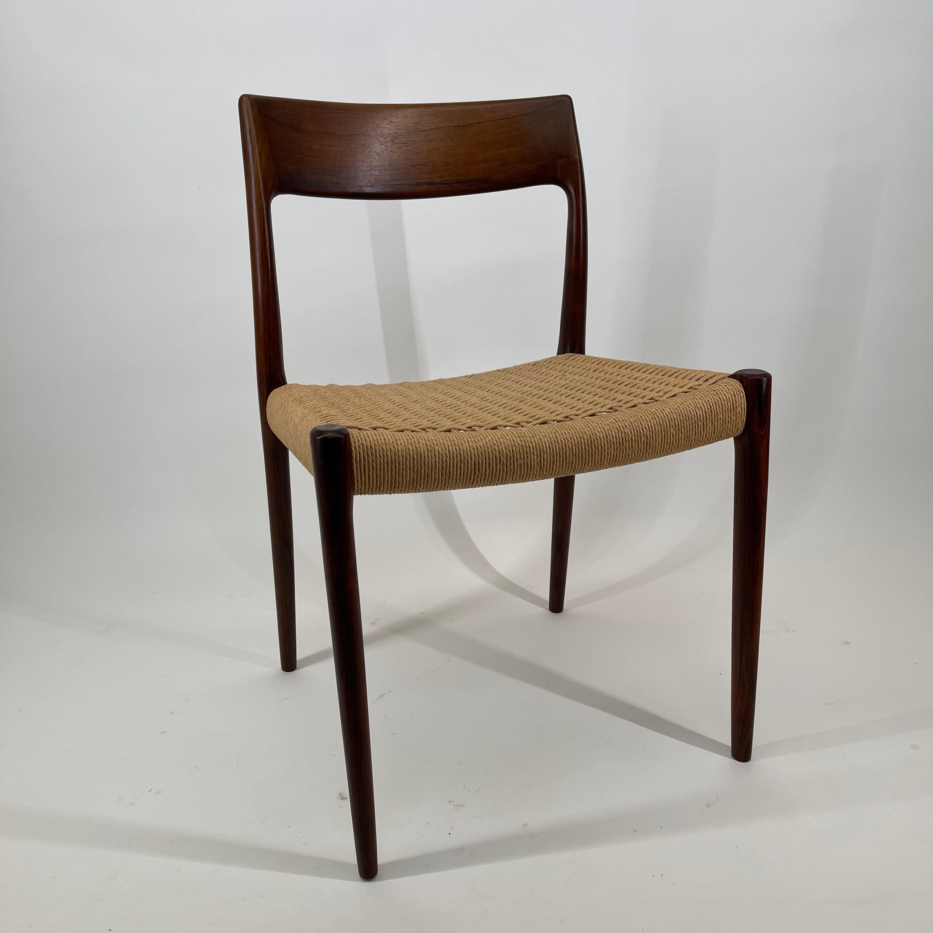Mid-Century Modern Niels Otto Møller Model 77 Dining Chairs, Denmark 1960s For Sale 5