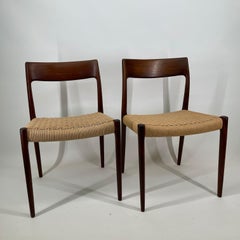 Mid-Century Modern Niels Otto Møller Model 77 Dining Chairs, Denmark 1960s