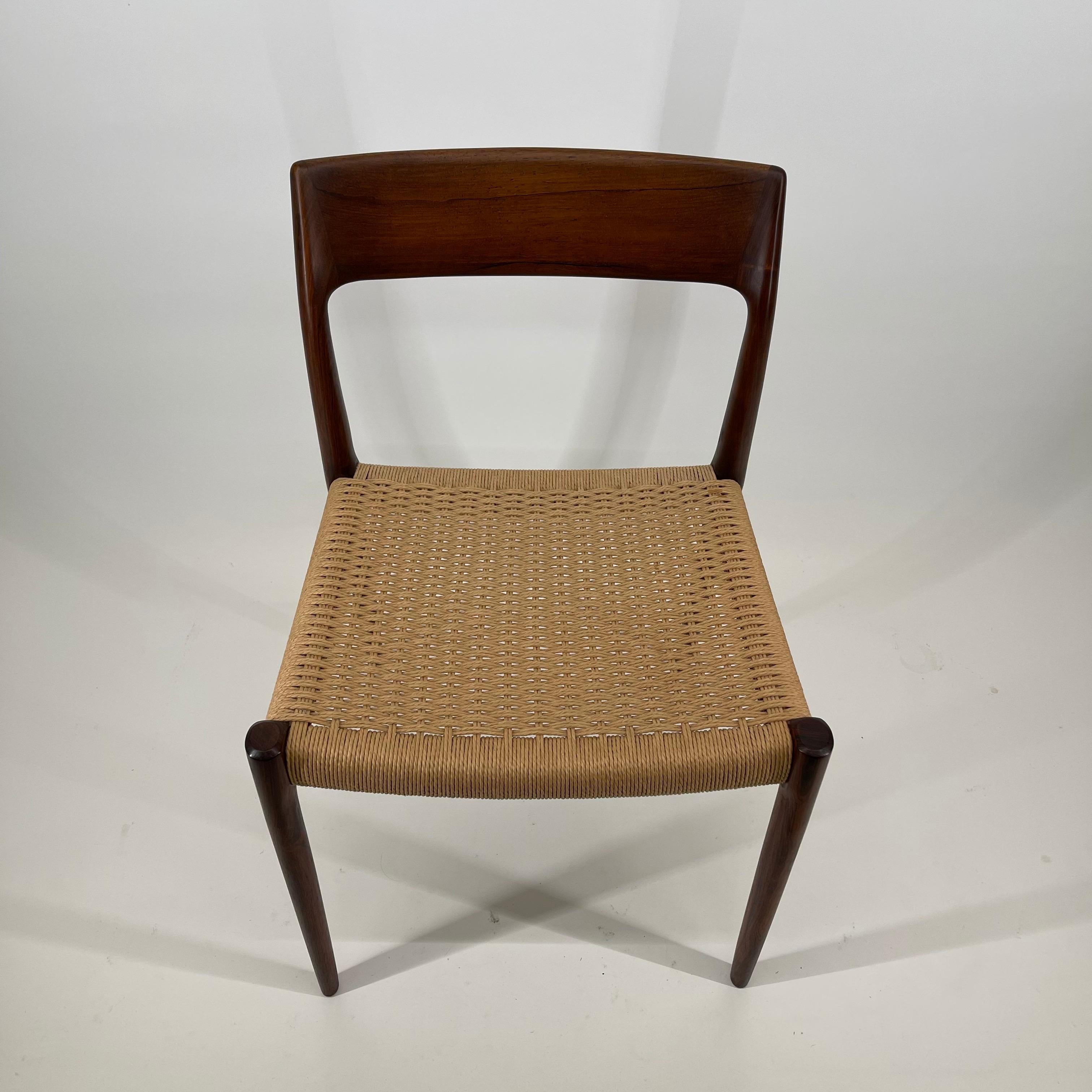 Mid-20th Century Mid-Century Modern Niels Otto Møller Model 77 Dining Chairs, Denmark 1960s For Sale
