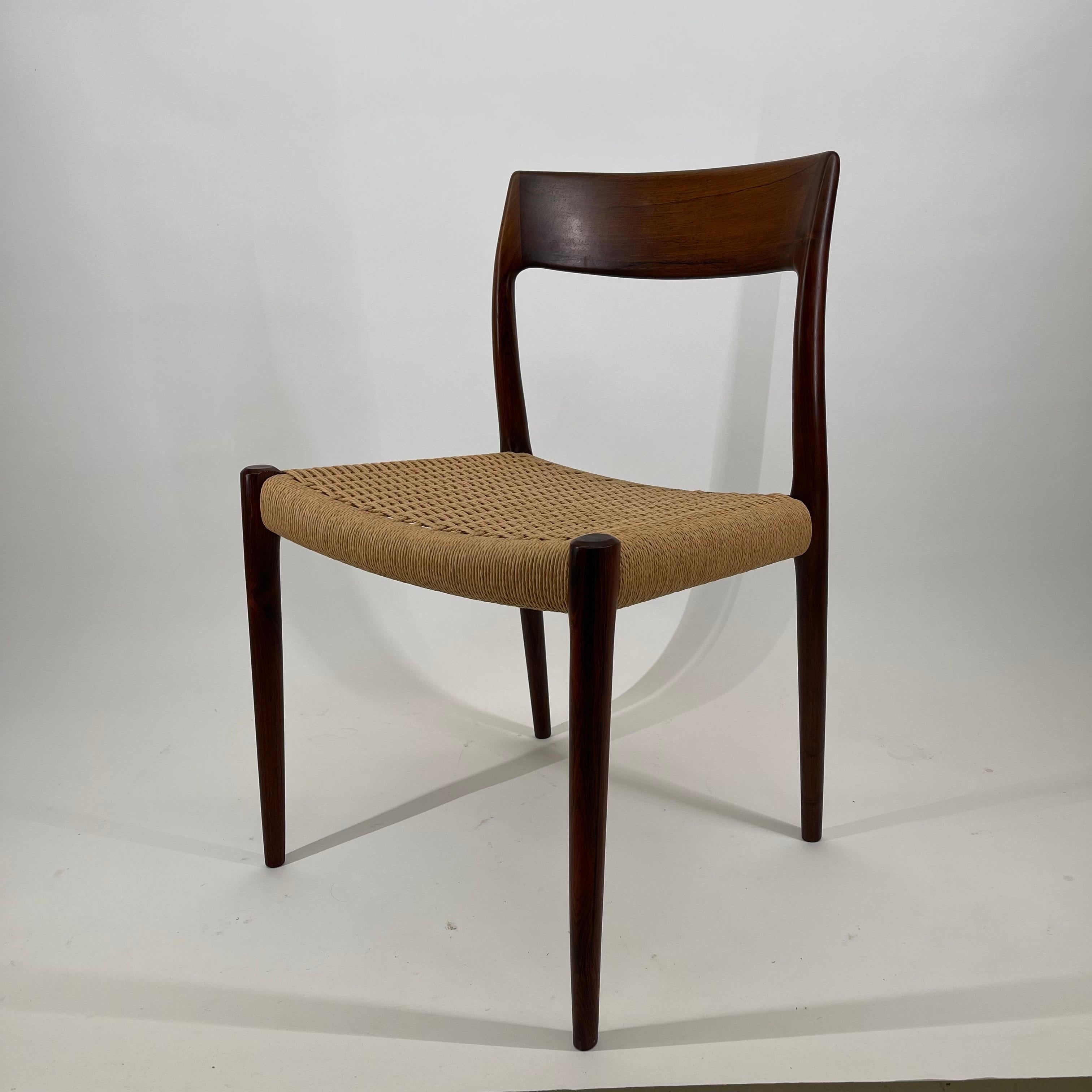 Mid-Century Modern Niels Otto Møller Model 77 Dining Chairs, Denmark 1960s For Sale 1