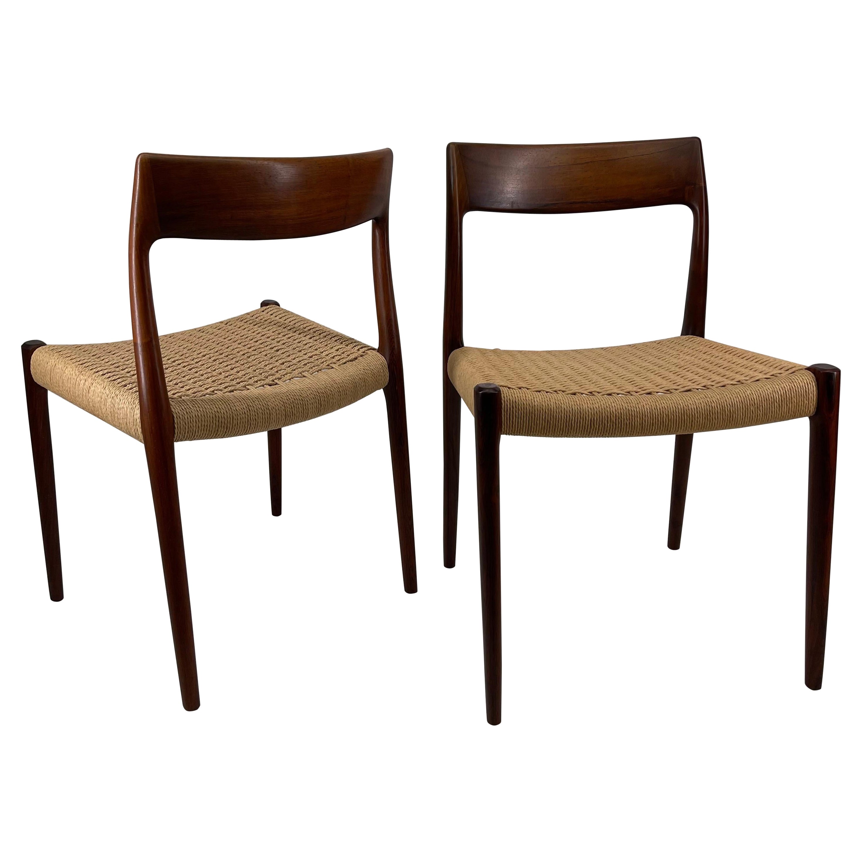 Mid-Century Modern Niels Otto Møller Model 77 Dining Chairs, Denmark 1960s For Sale