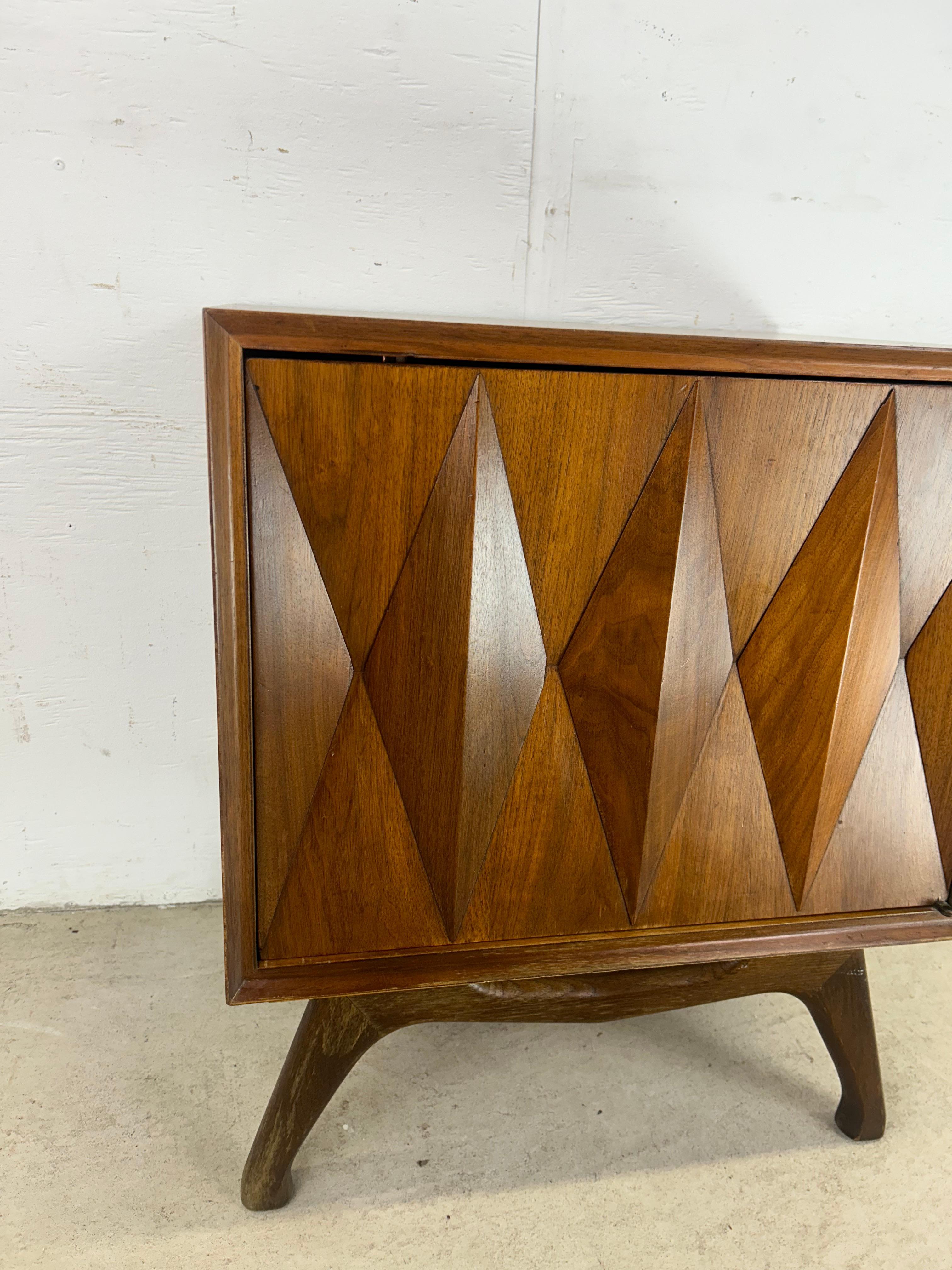 Veneer Mid Century Modern Nightstand by Albert Parvin for American of Martinsville For Sale