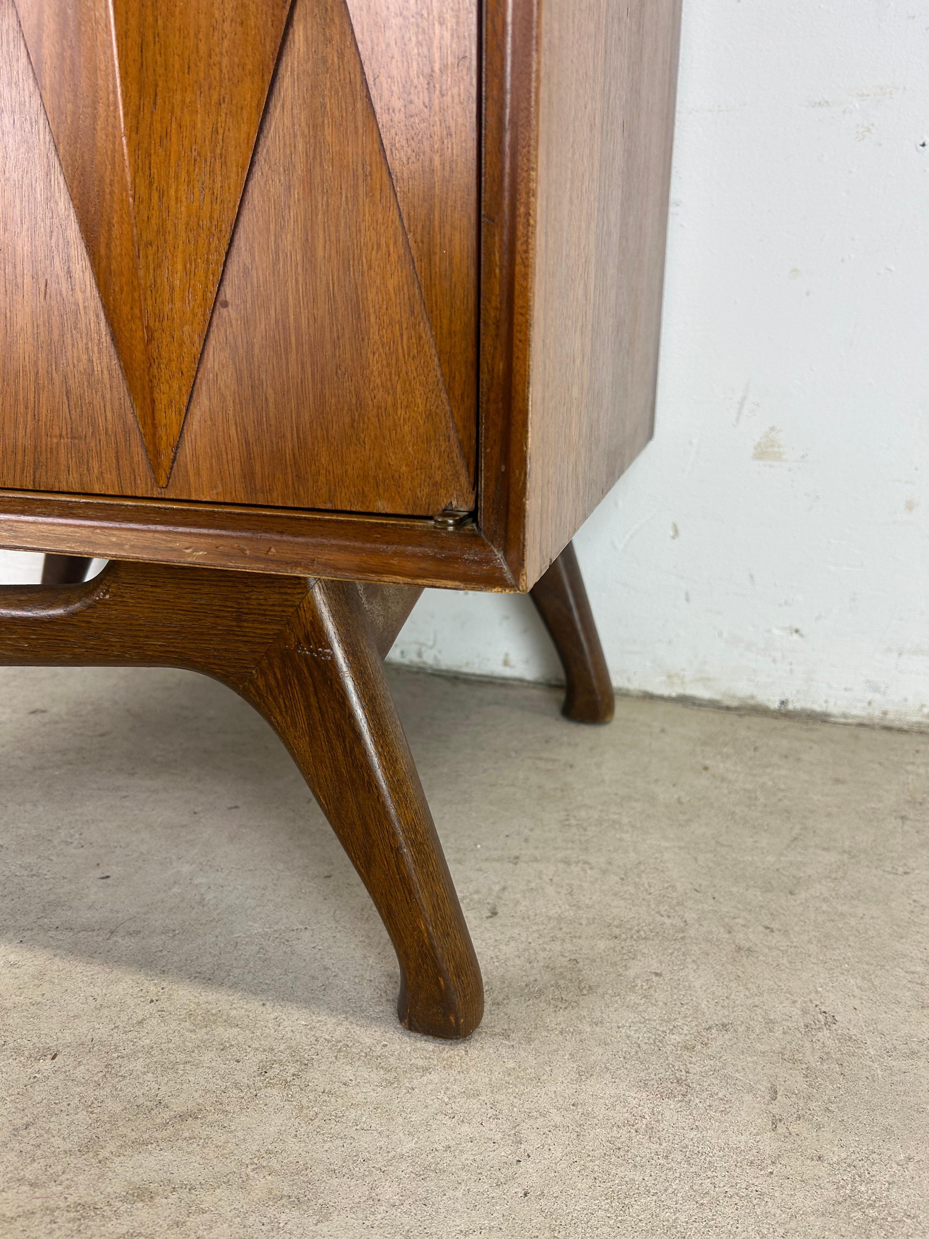 Walnut Mid Century Modern Nightstand by Albert Parvin for American of Martinsville For Sale