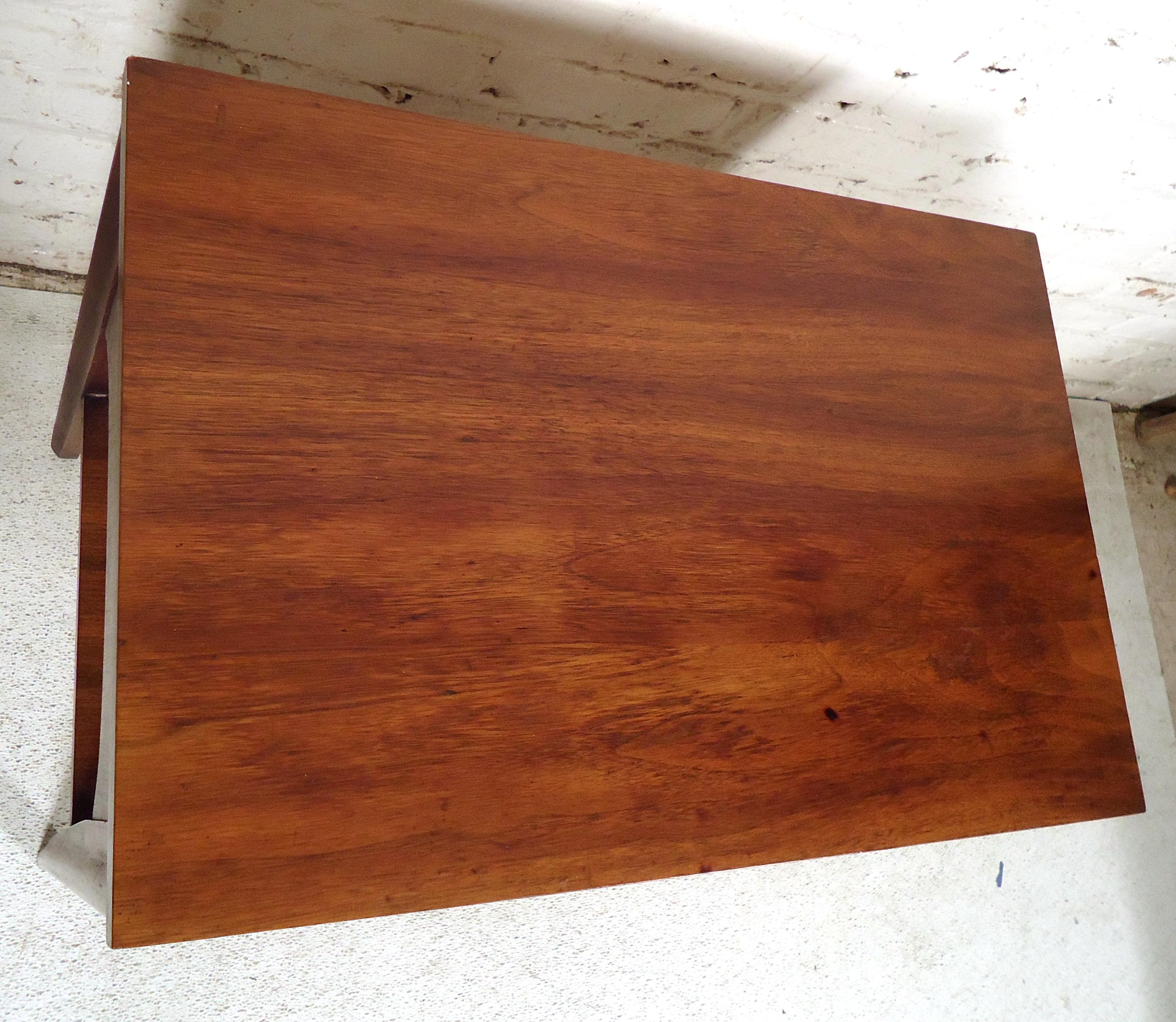 Walnut Mid-Century Modern Nightstand