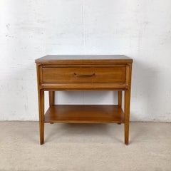 Mid-Century Modern Nightstand with Black Top
