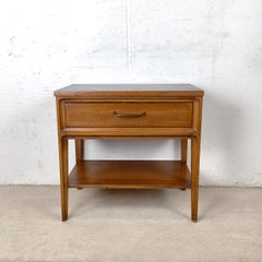 Mid-Century Modern Nightstand with Black Top