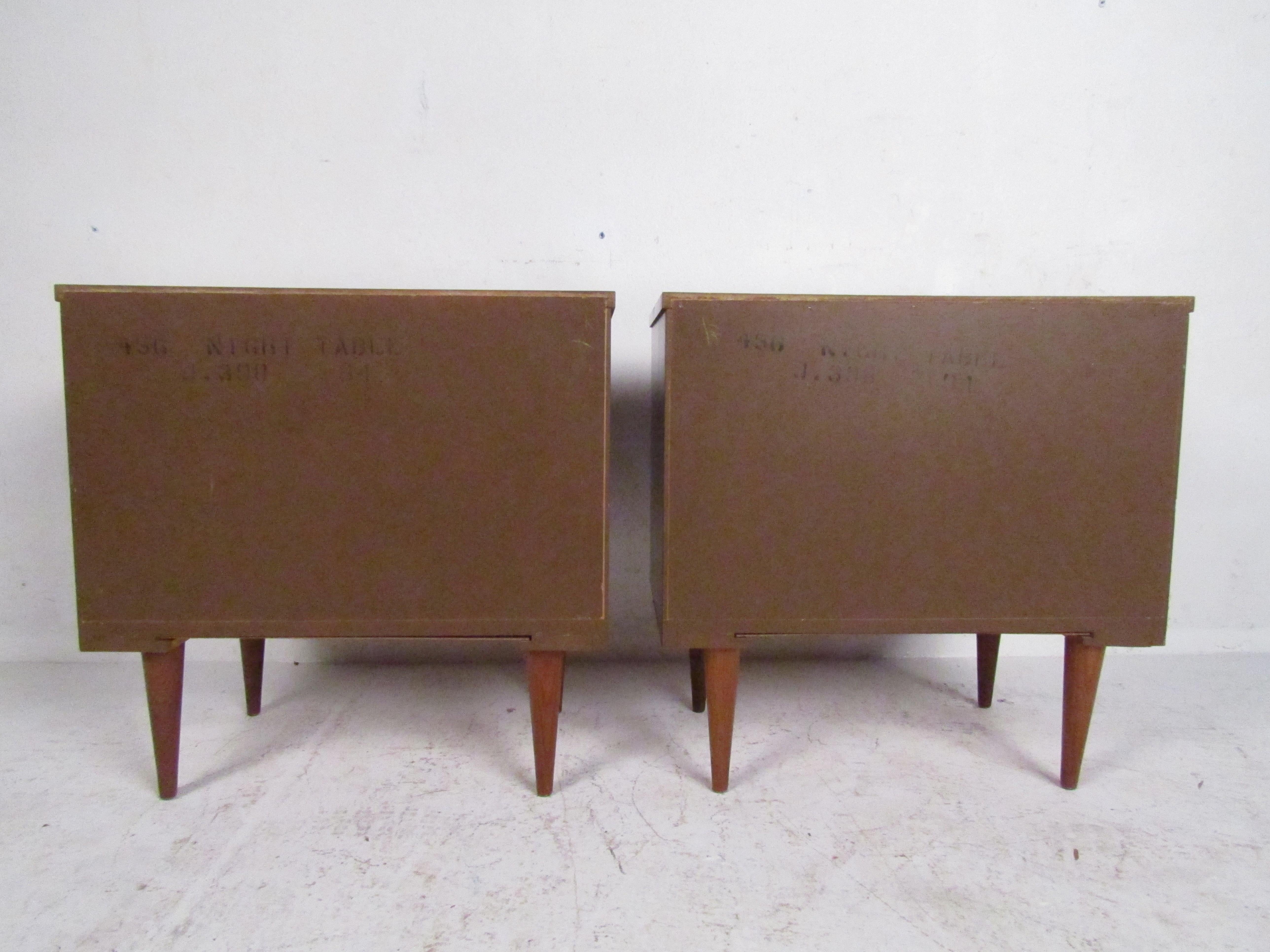 Mid-Century Modern Nightstands, a Pair 5