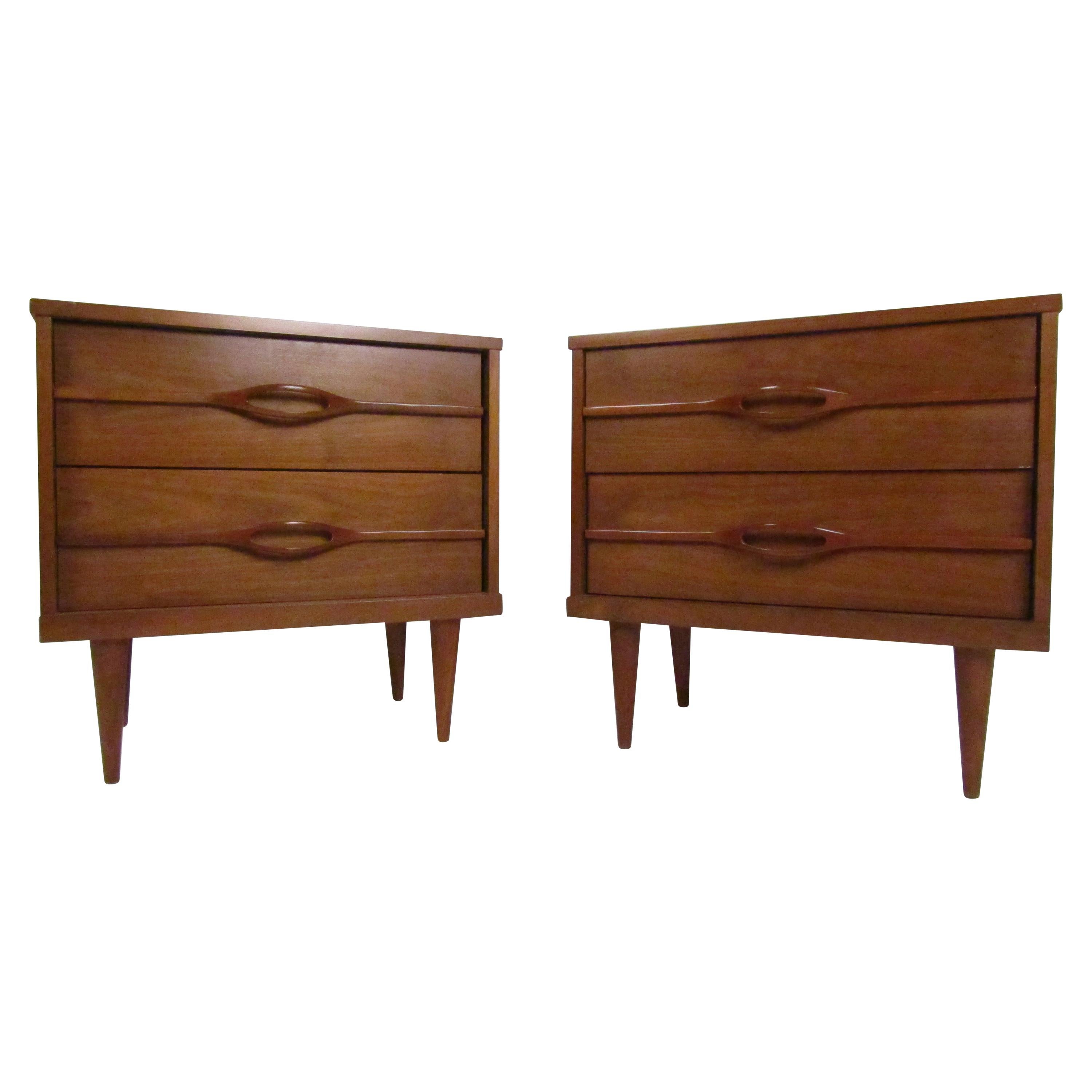 Mid-Century Modern Nightstands, a Pair