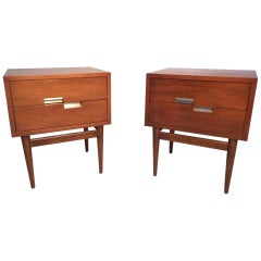 Mid-Century Modern Nightstands by American of Martinsville, a Pair