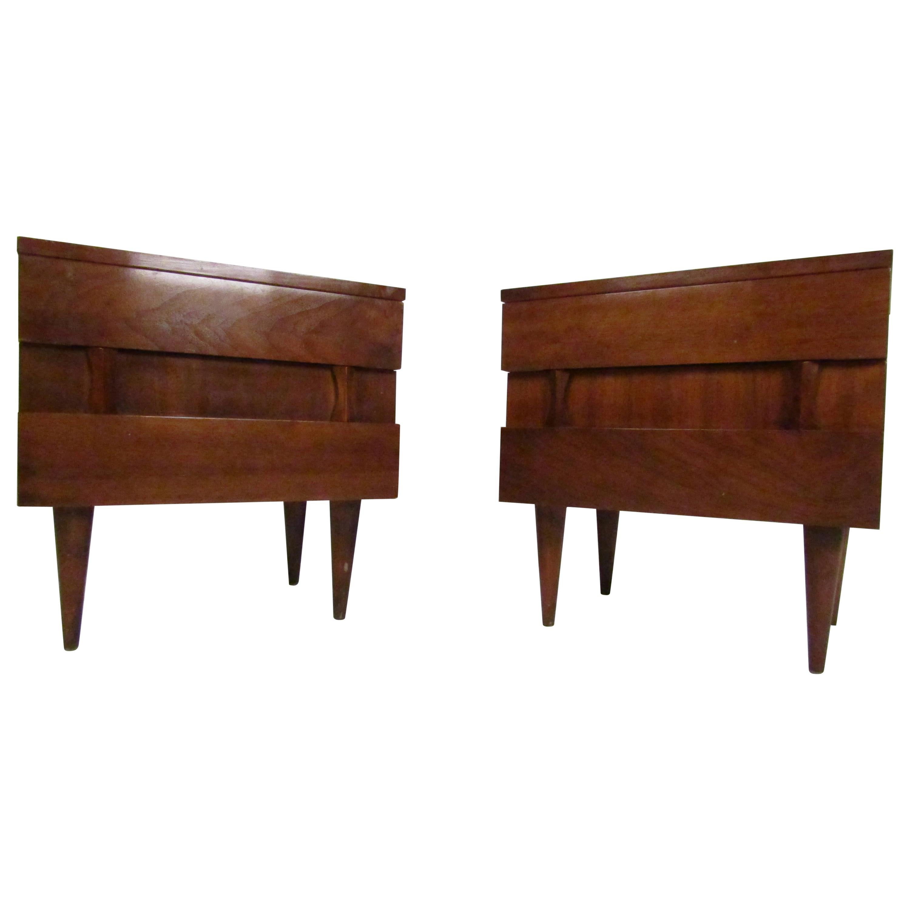 Mid-Century Modern Nightstands by American of Martinsville, a Pair
