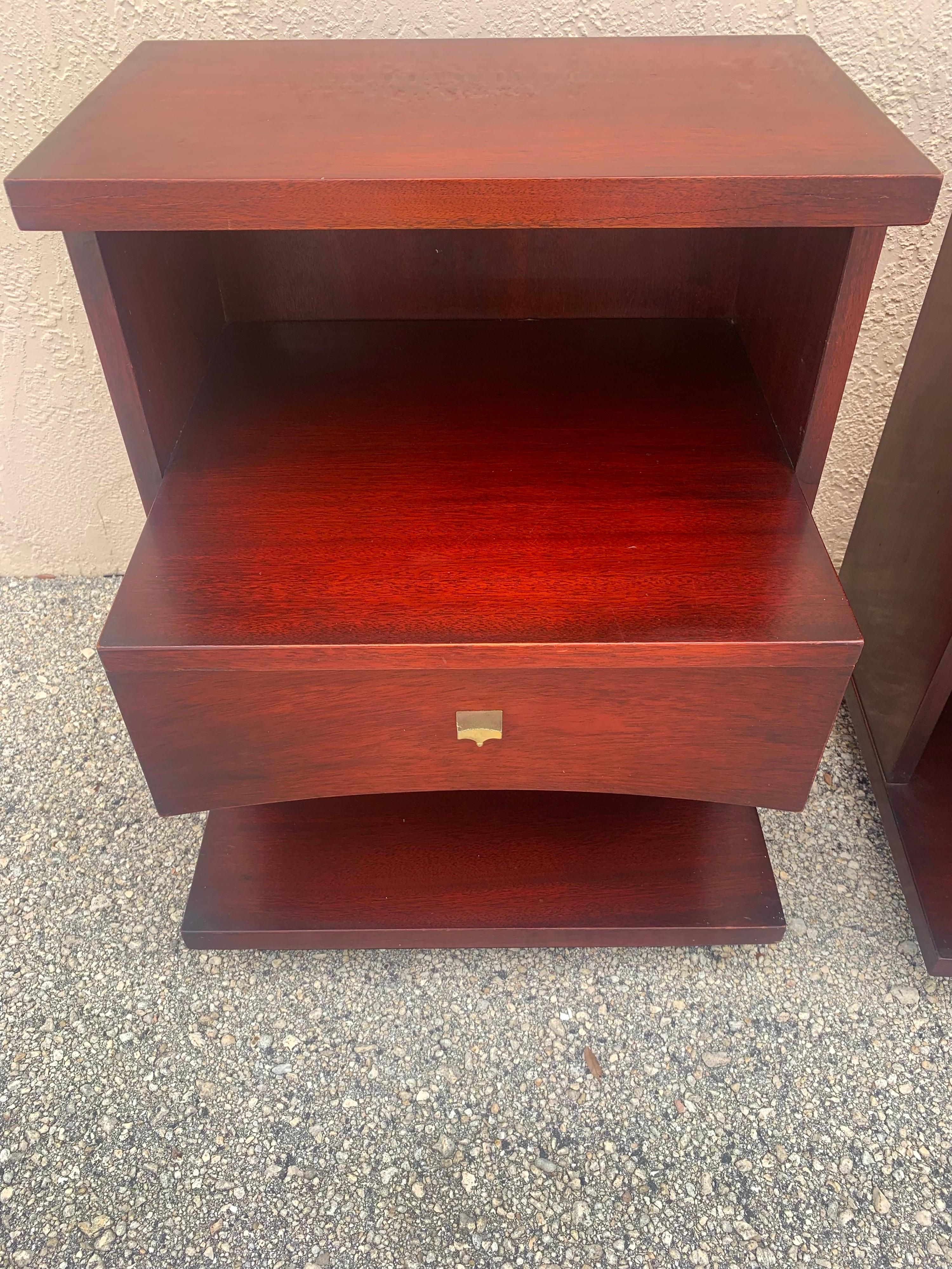 Mid-Century Modern Nightstands by Kent Coffey in Mahogany, a Pair 6