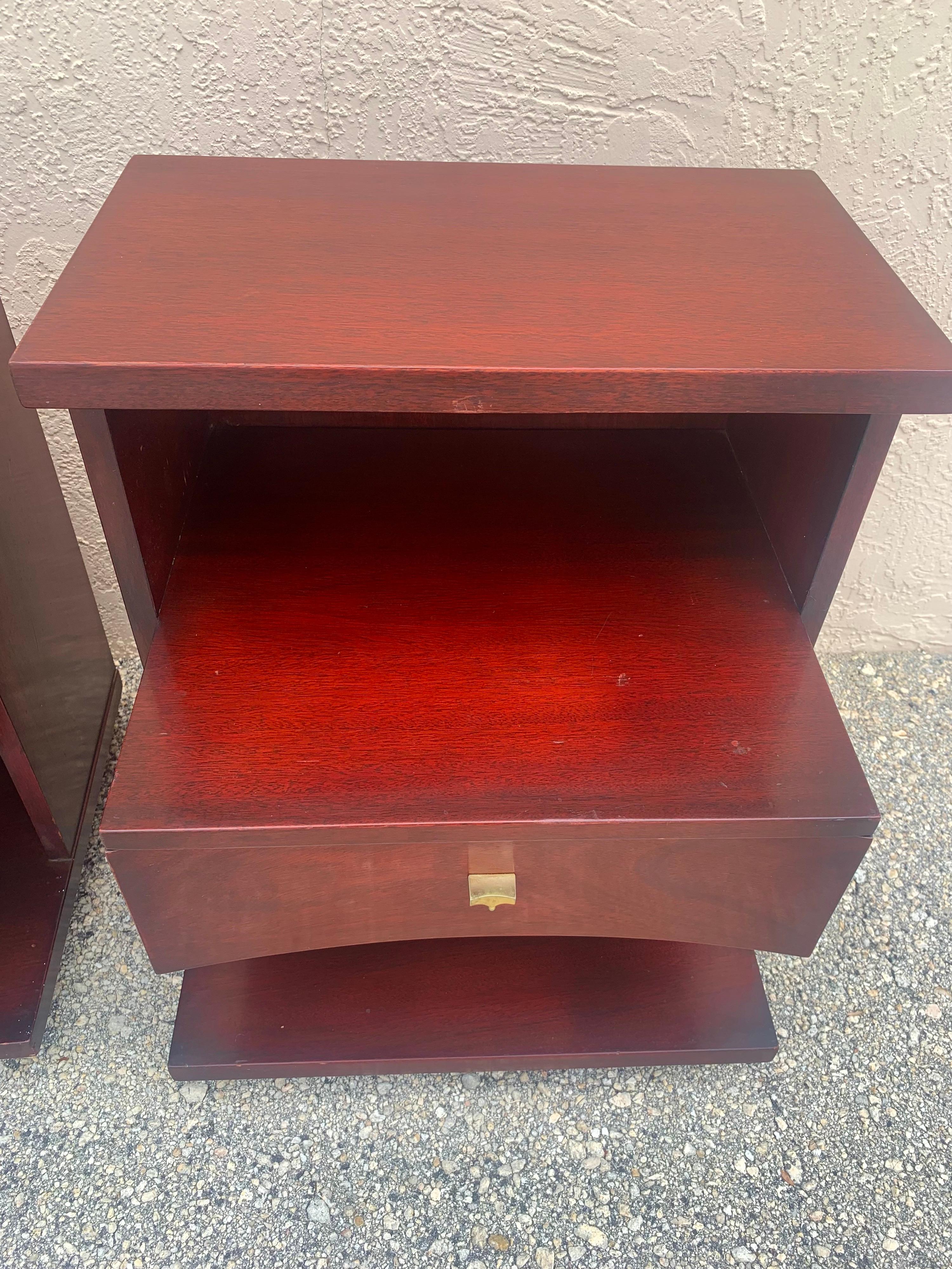 Mid-Century Modern Nightstands by Kent Coffey in Mahogany, a Pair 7