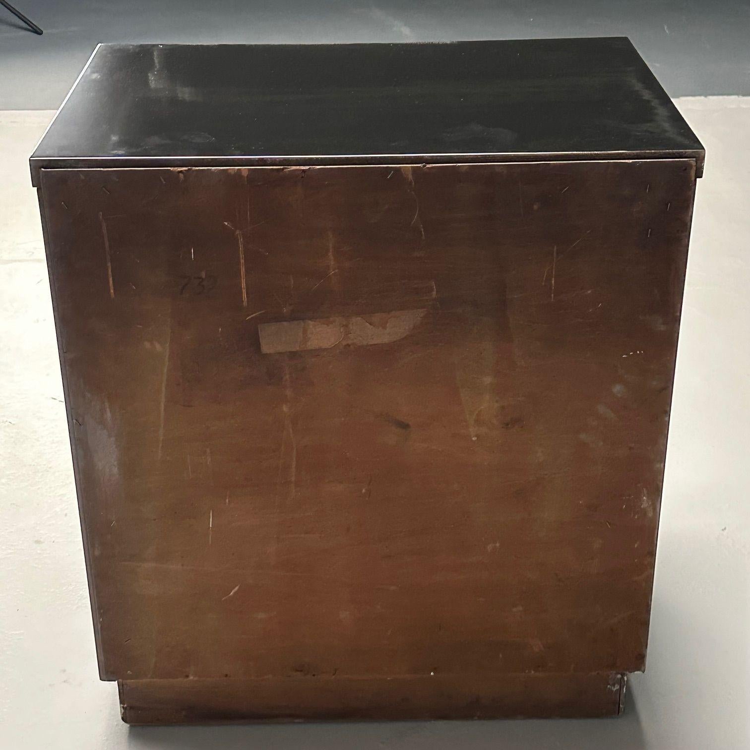 Comodini, Comodini, Cassapanche, Laccato nero, Ottone, USA, anni '70 in vendita 6