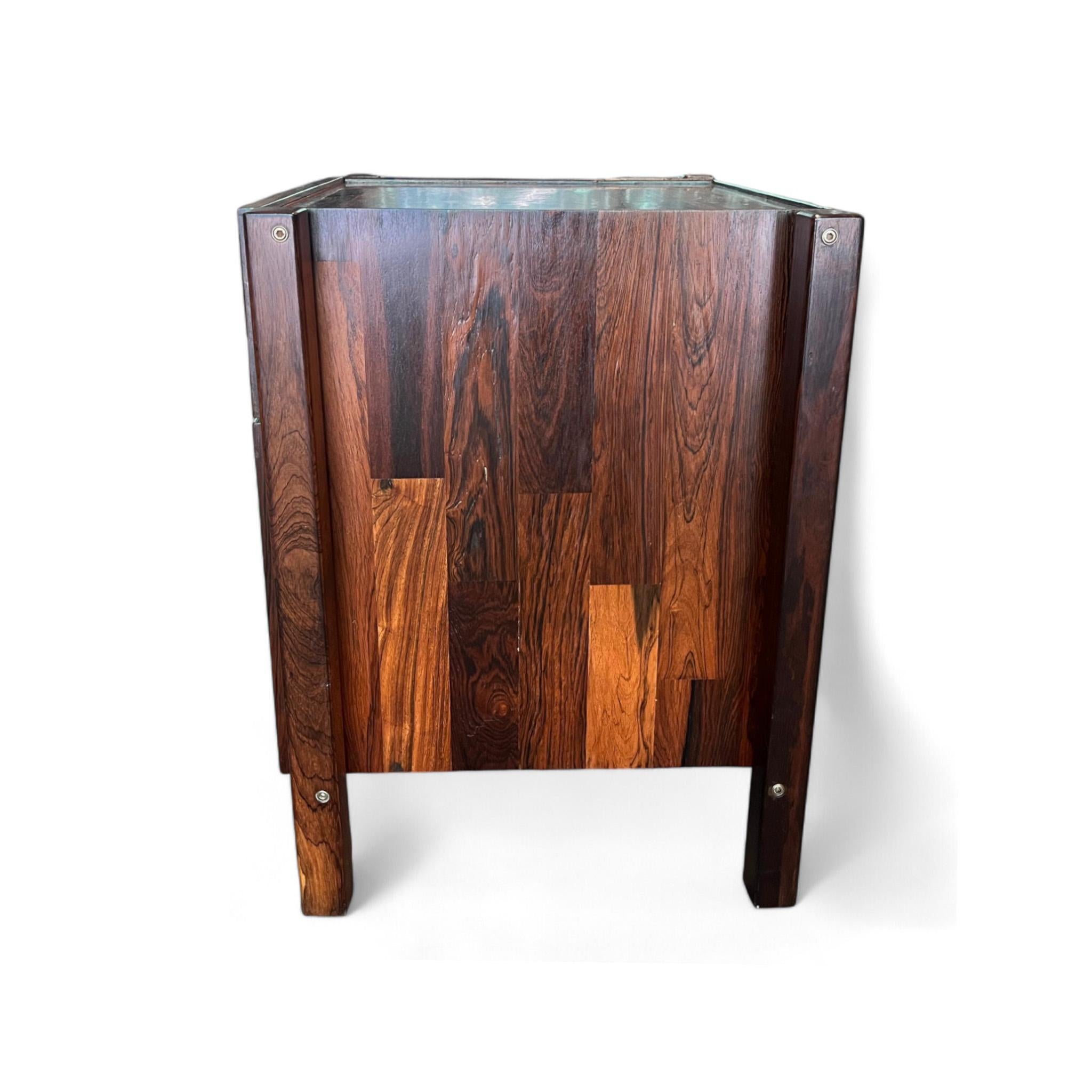 Mid Century Modern Nightstands File Cabinet pair Hardwood Jorge Zalszupin 1960 For Sale 7