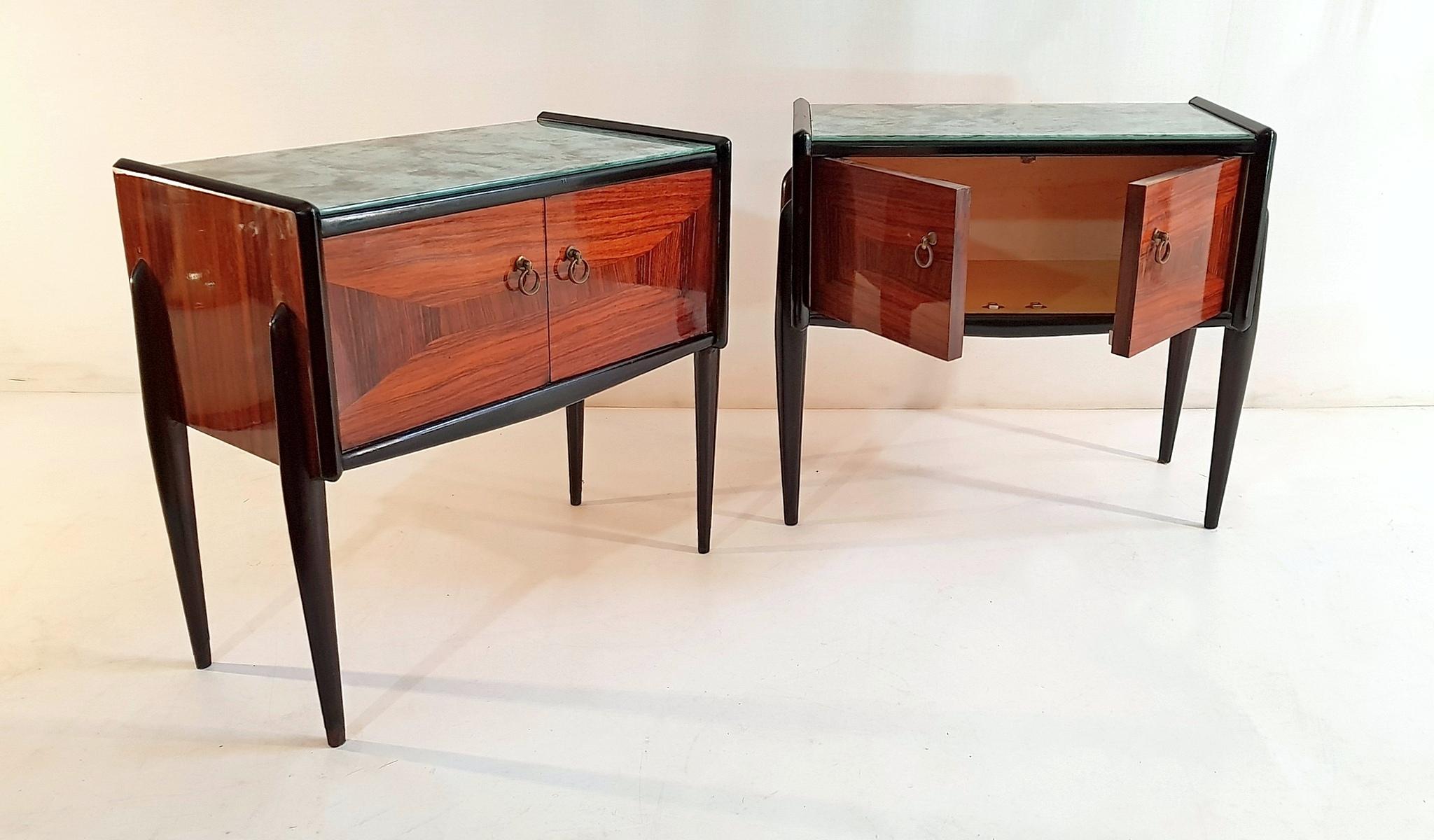 Mid-Century Modern Nightstands in Jacaranda, Italy In Excellent Condition In Albano Laziale, Rome/Lazio