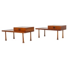 Retro Mid-Century Modern Nightstands/Side Table, Wood, Italy, 1960s