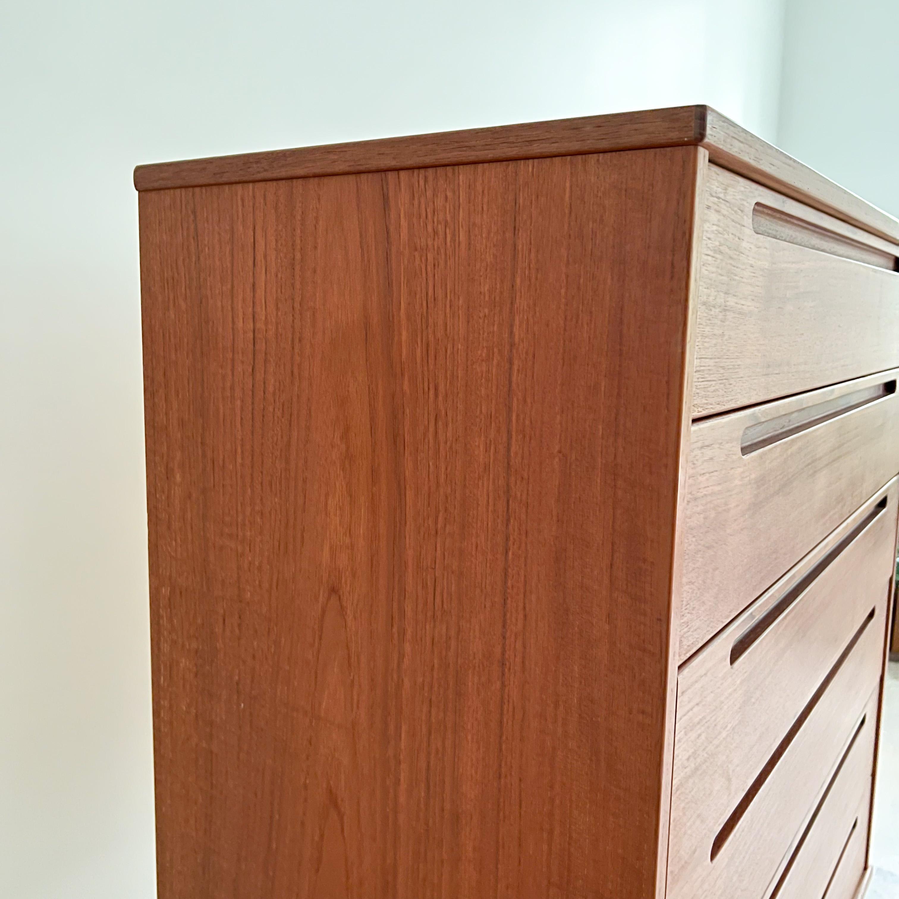 Mid-Century Modern Nils Jonsson Teak Highboy Dresser In Good Condition In Asheville, NC