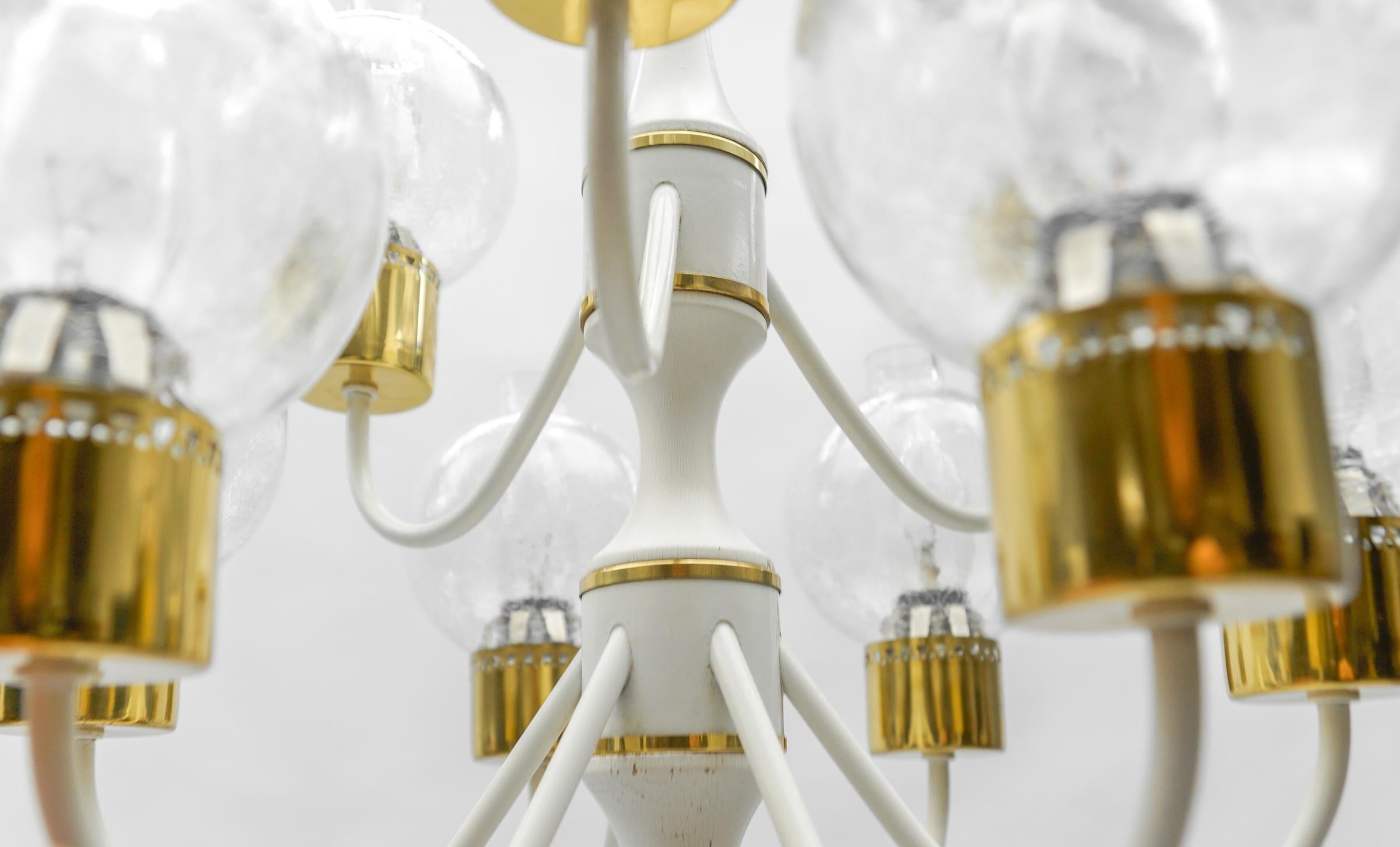 Mid-Century Modern Nine-Armed Pendant Lamp or Chandelier by Kaiser 1950s For Sale 2