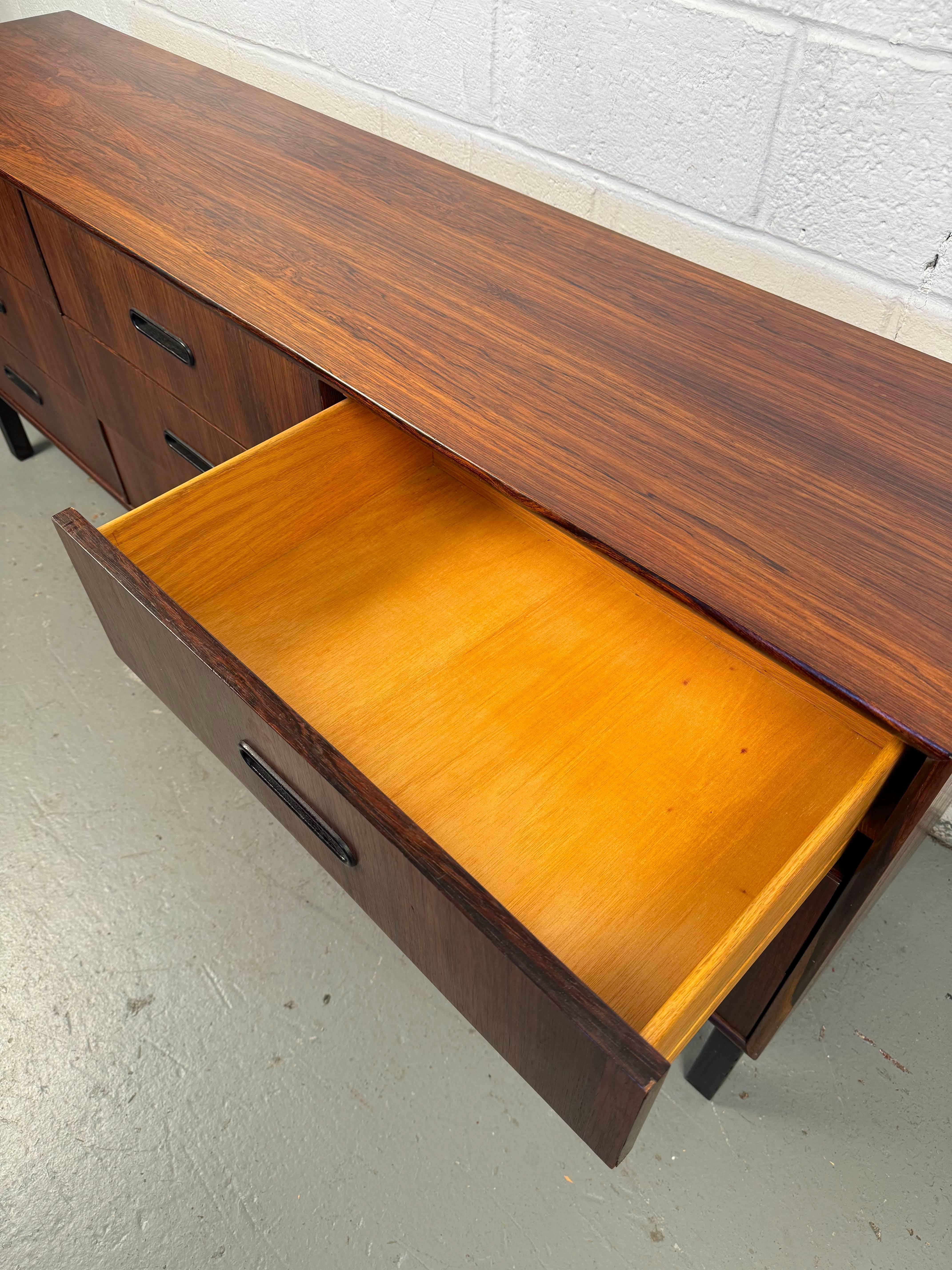 Mid-Century Modern Nine Drawer Rosewood Dresser 7