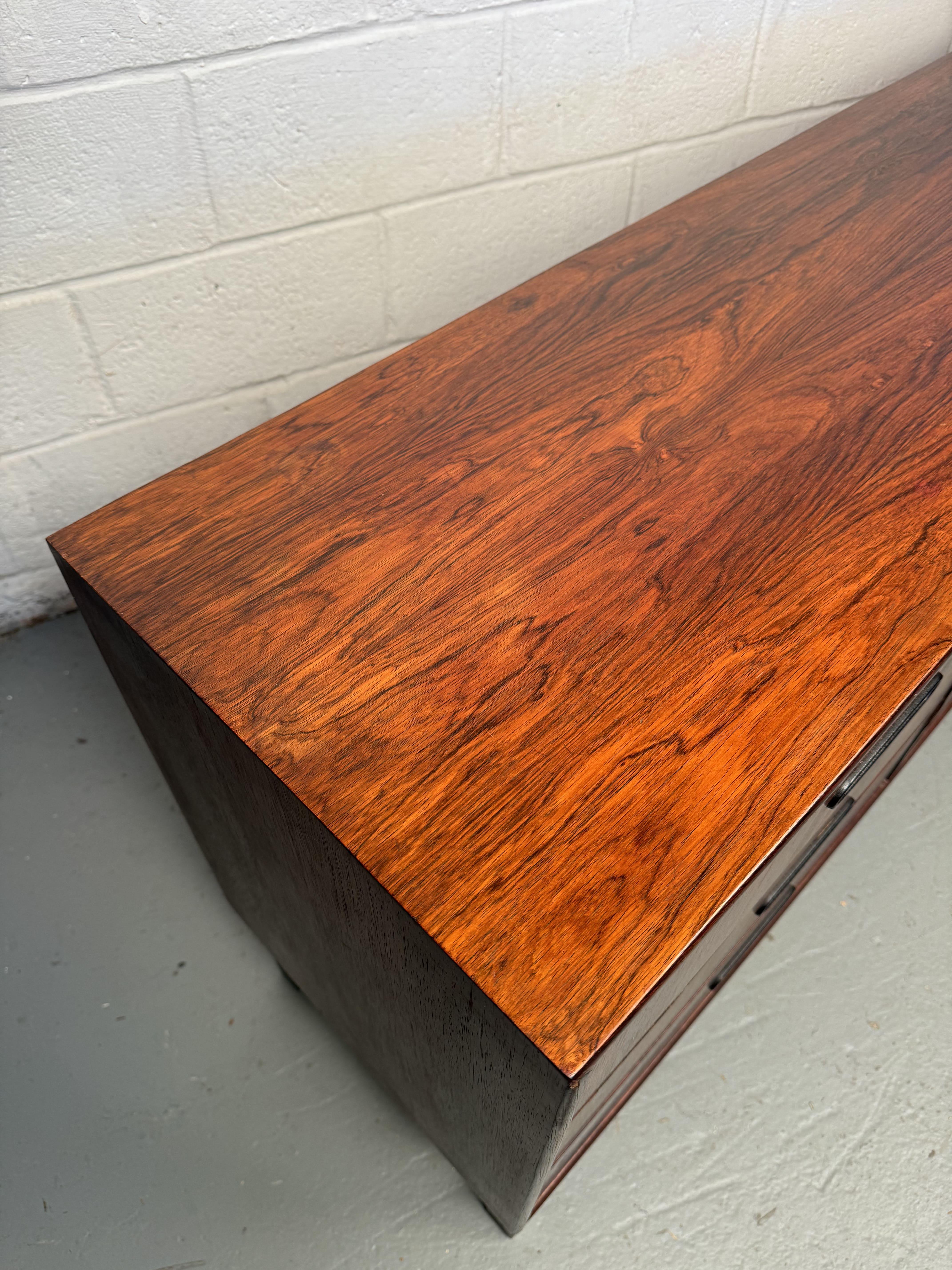 Wood Mid-Century Modern Nine Drawer Rosewood Dresser